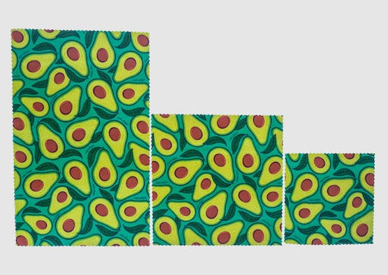 Eco-Friendly Beeswax Food Wrap - Avocado Print