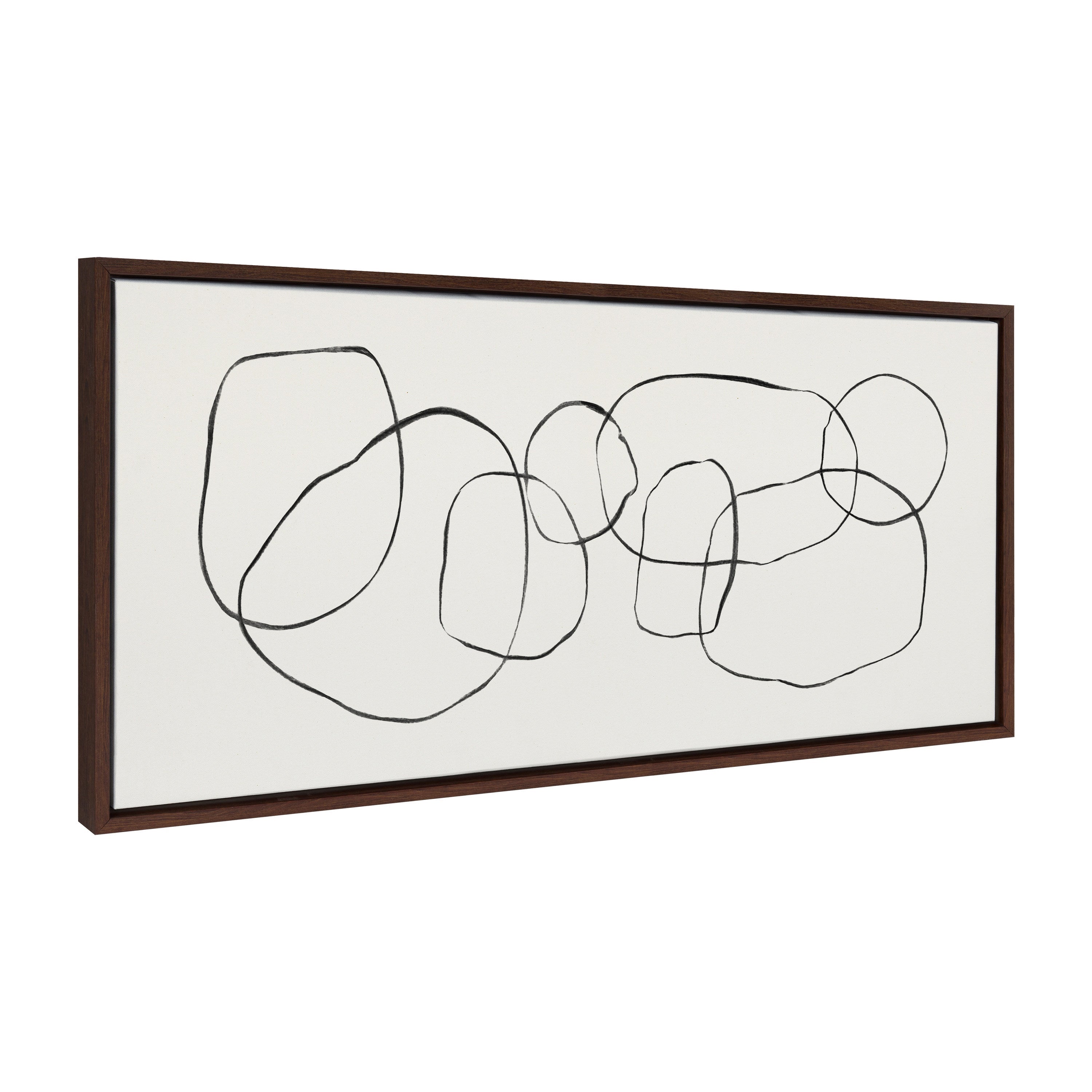 Sylvie Dancing Circles Framed Canvas by Teju Reval of SnazzyHues