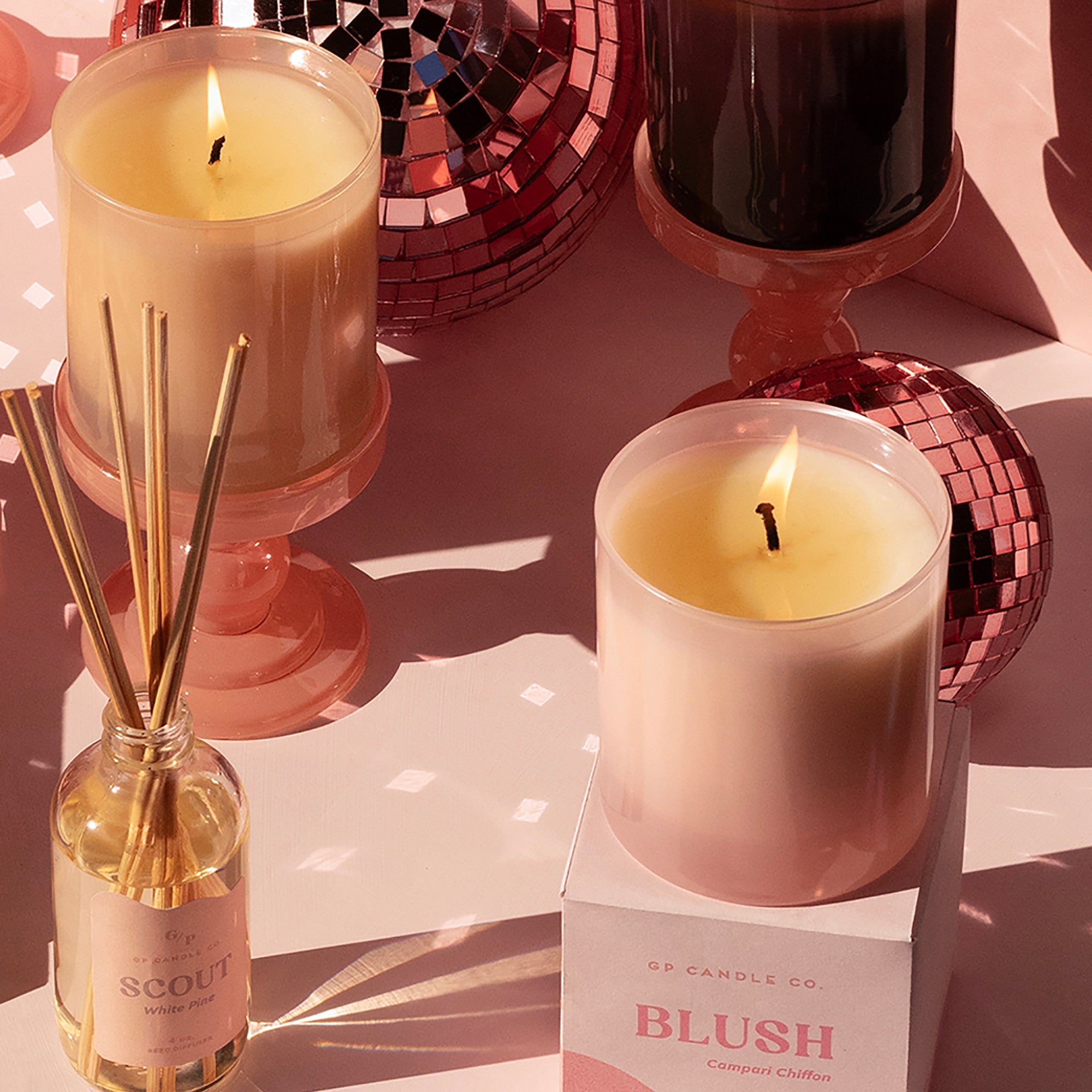 Blush 9 oz. Hue Candle - Campari Chiffon