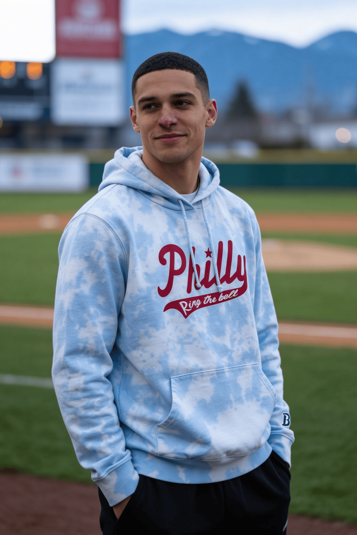 Philly Ring the Bell Tie-Dye Cotton Hoodie