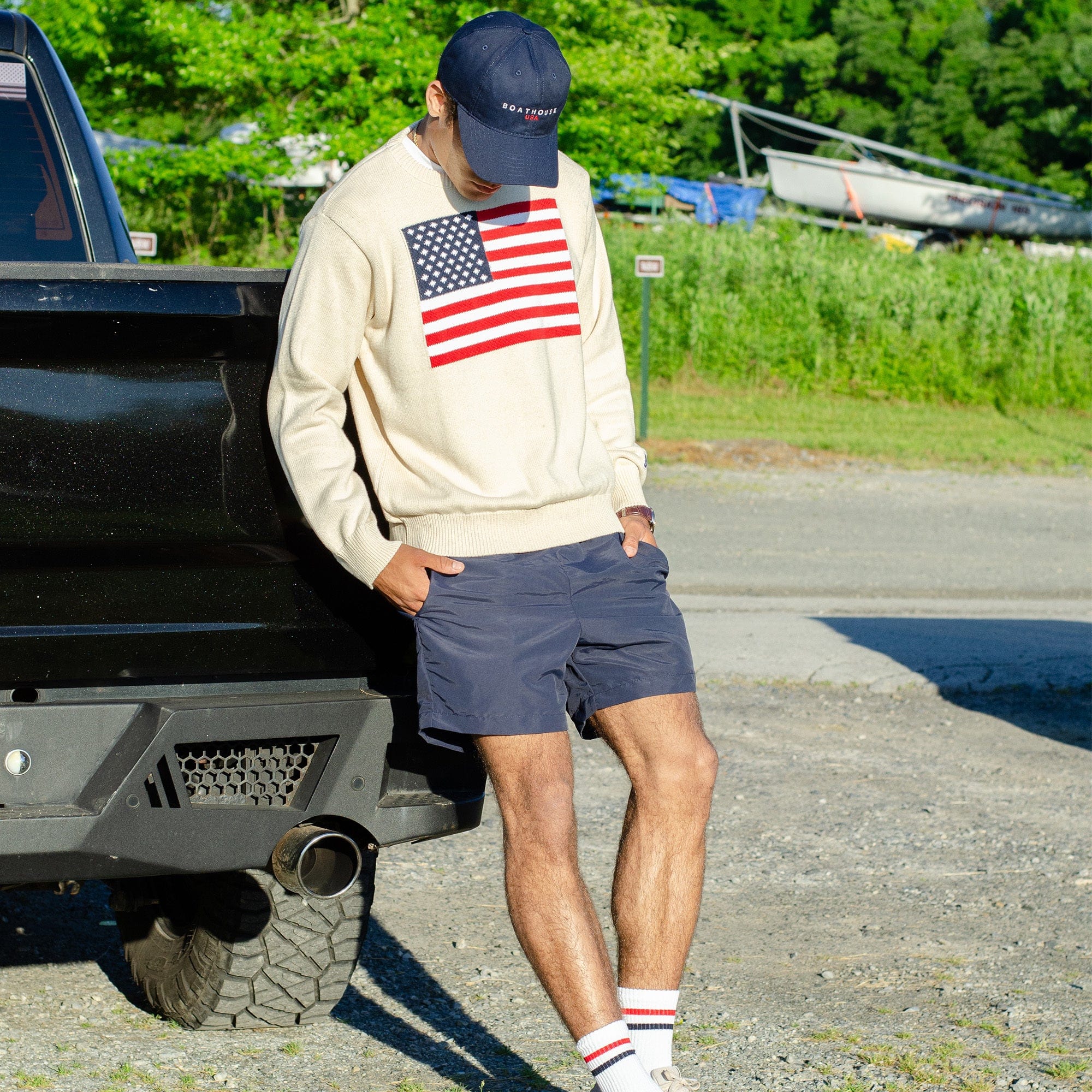 USA Unstructured 6 Panel Baseball Cap