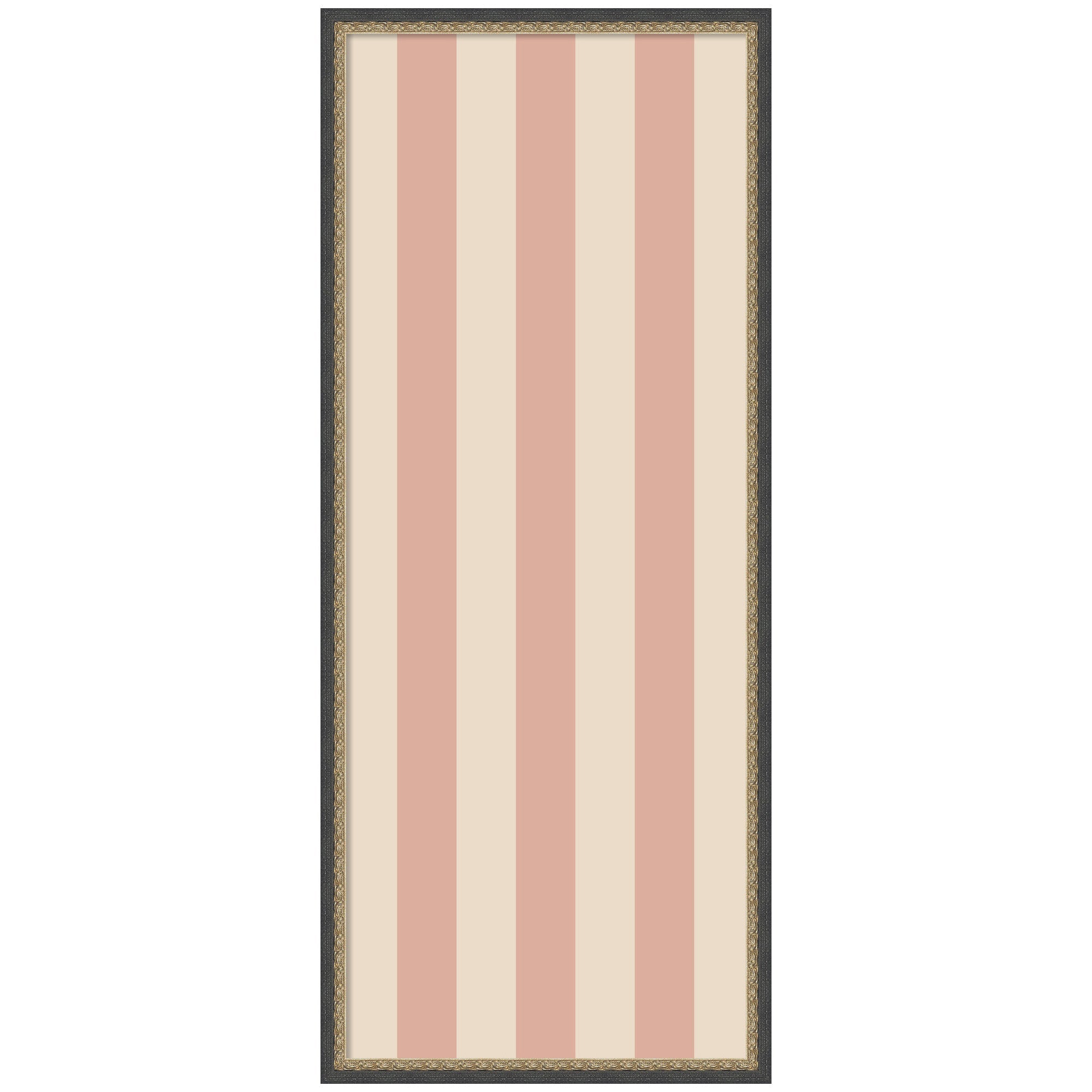 Framed Fabric Pinboard Wide Stripes Pink Wall Organization