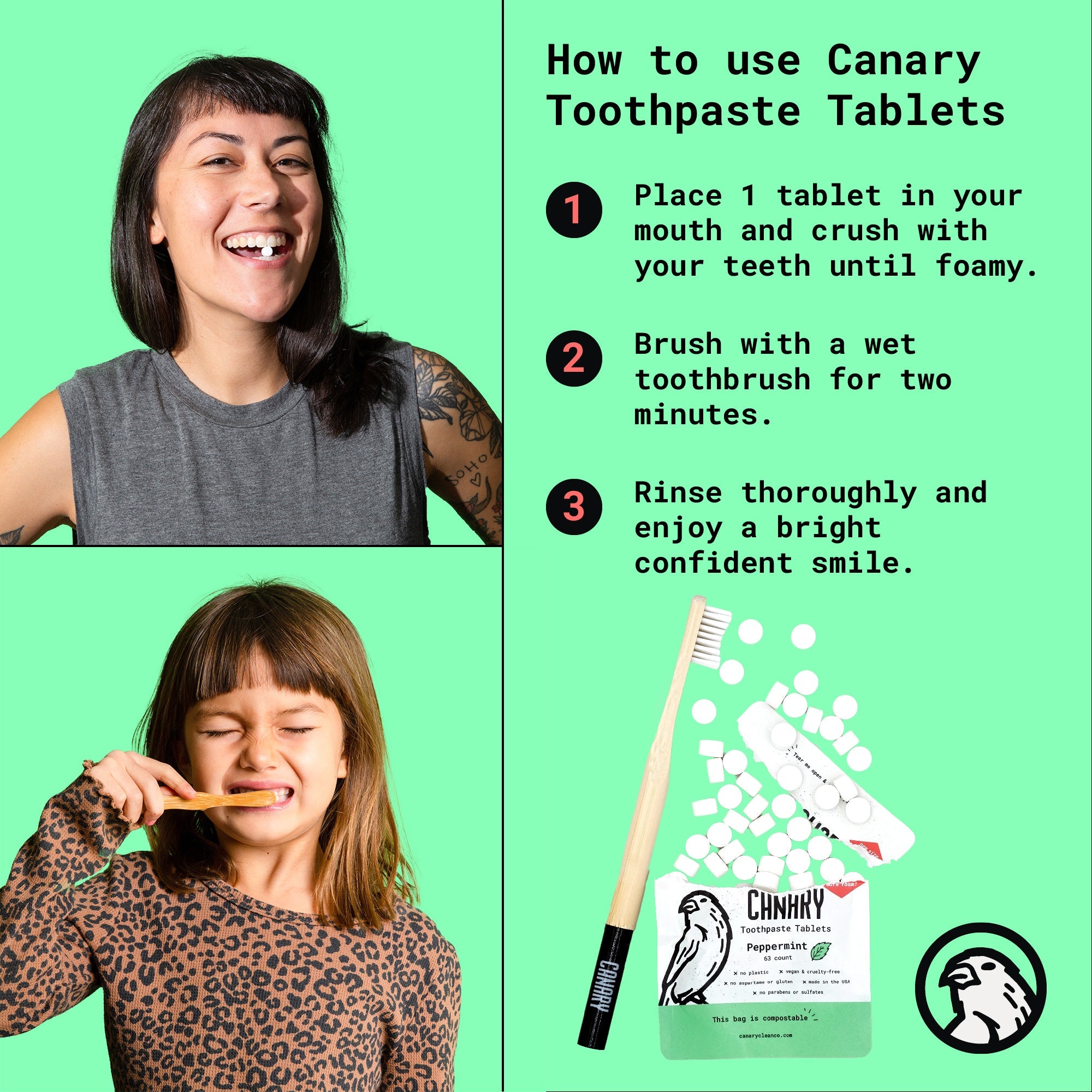 Coconut Mint Toothpaste Tablets