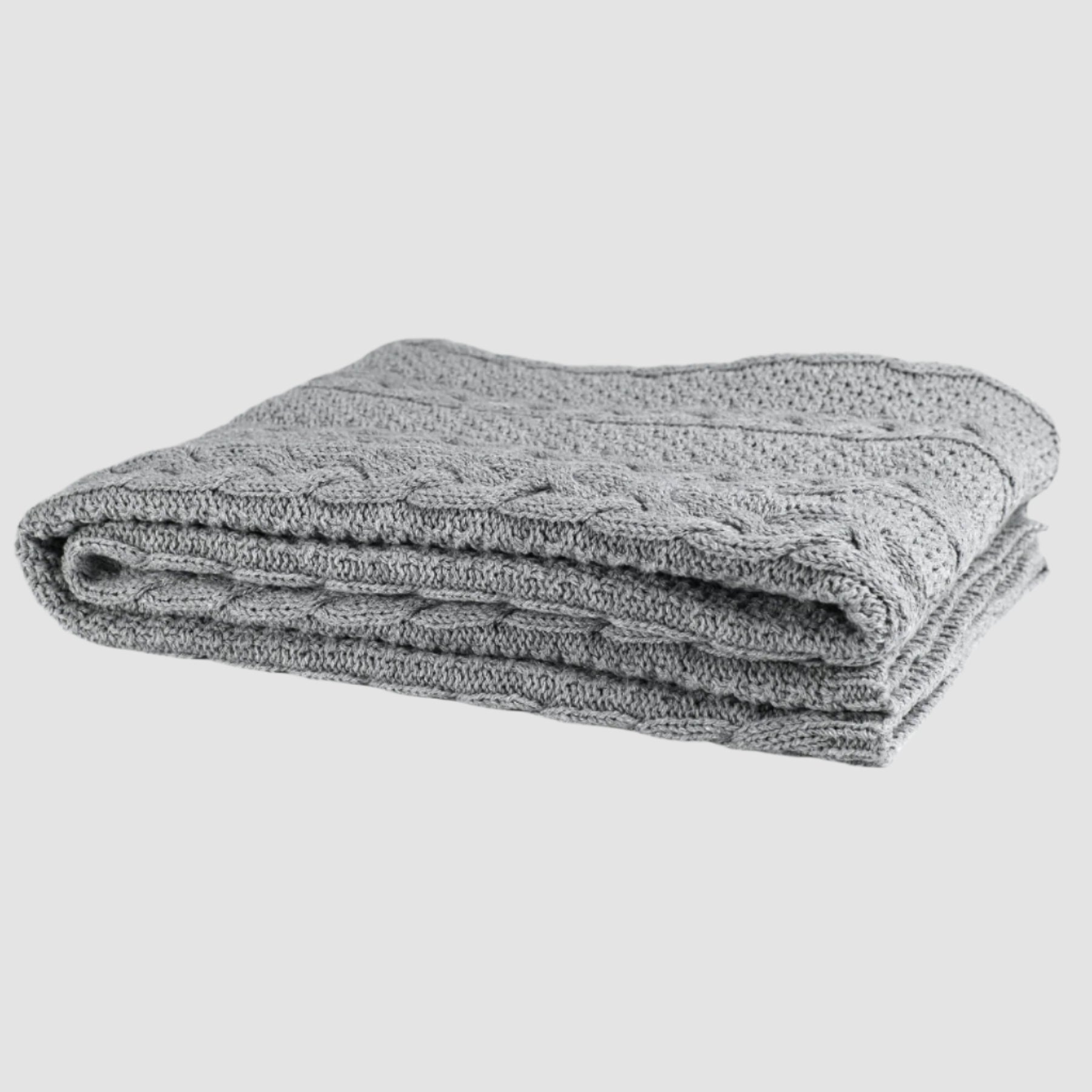 Eco-Friendly Chunky Cable Knit Throw Blanket - 60" x 50"
