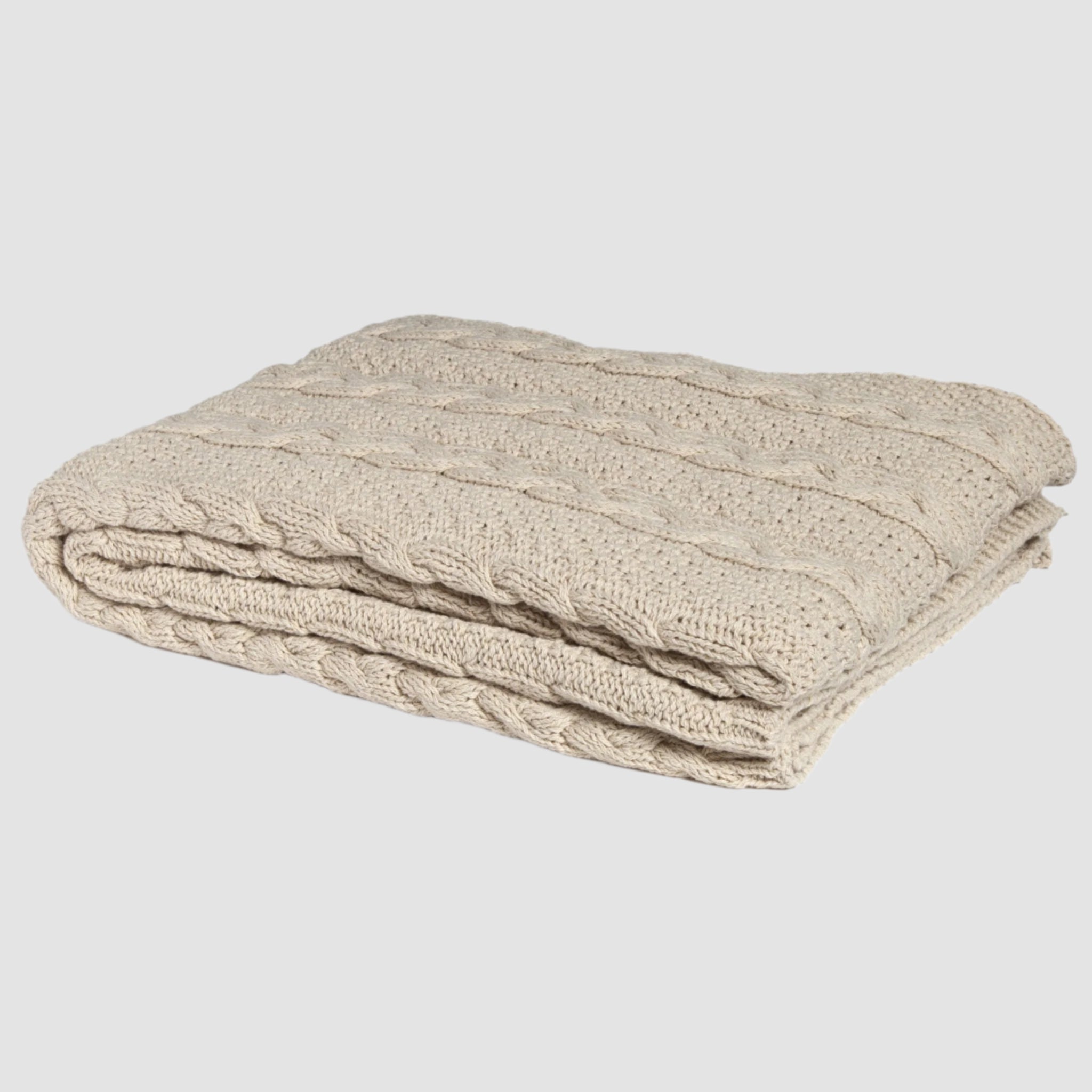 Eco-Friendly Chunky Cable Knit Throw Blanket - 60" x 50"