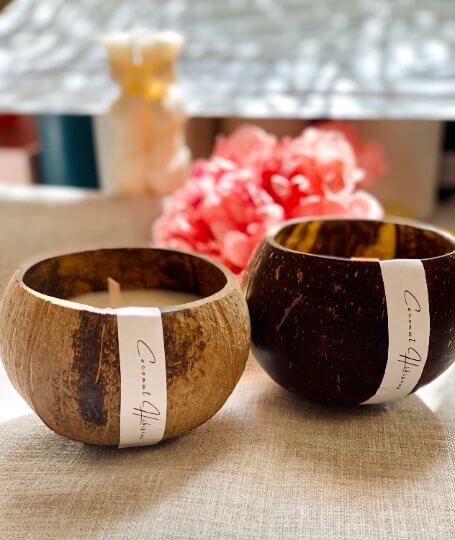 Eco-Friendly Coconut Wax Candle in Coconut Shell