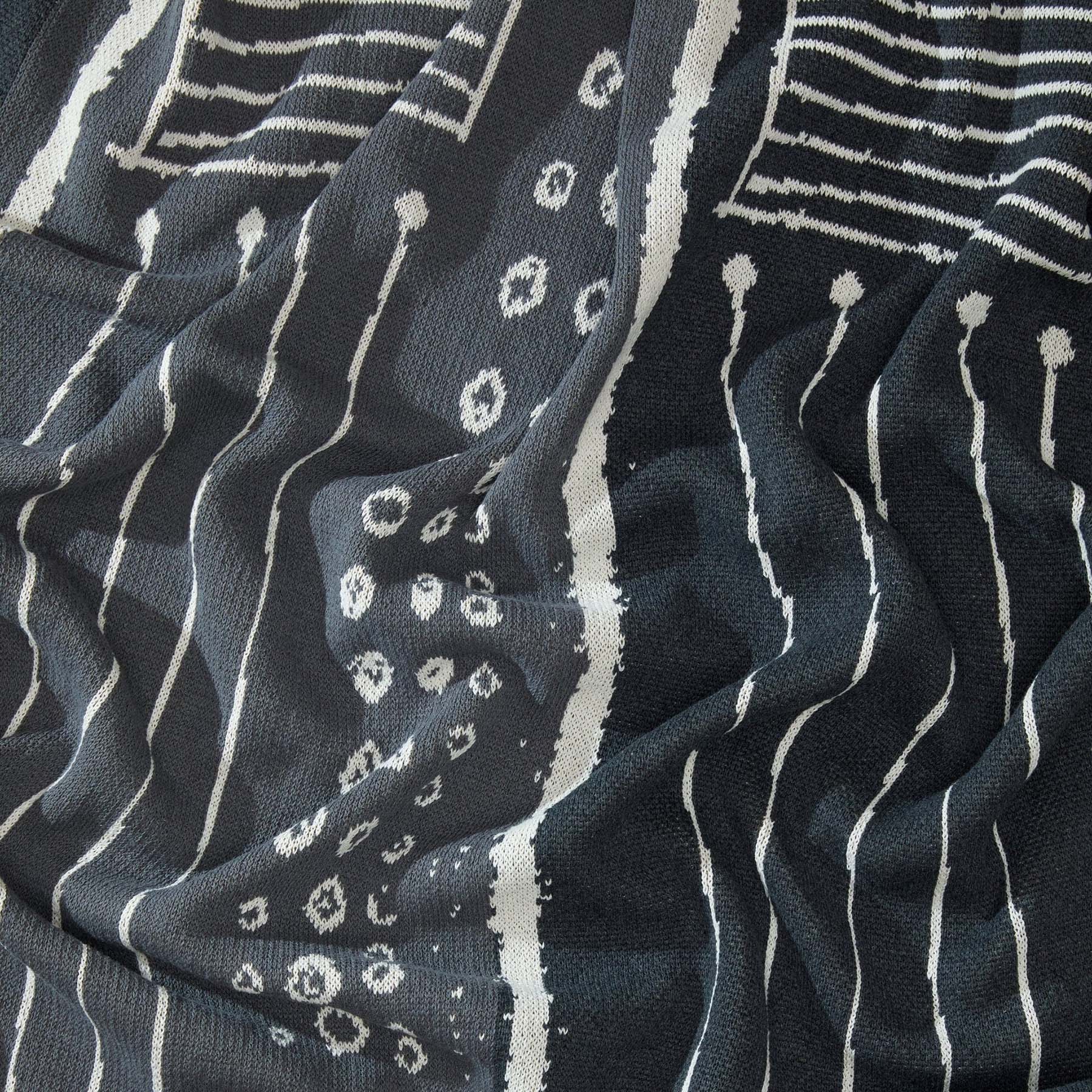 Cotton Sustainable Knit Striped Throw Blanket - Cosmos by Susy Pilgrim Waters