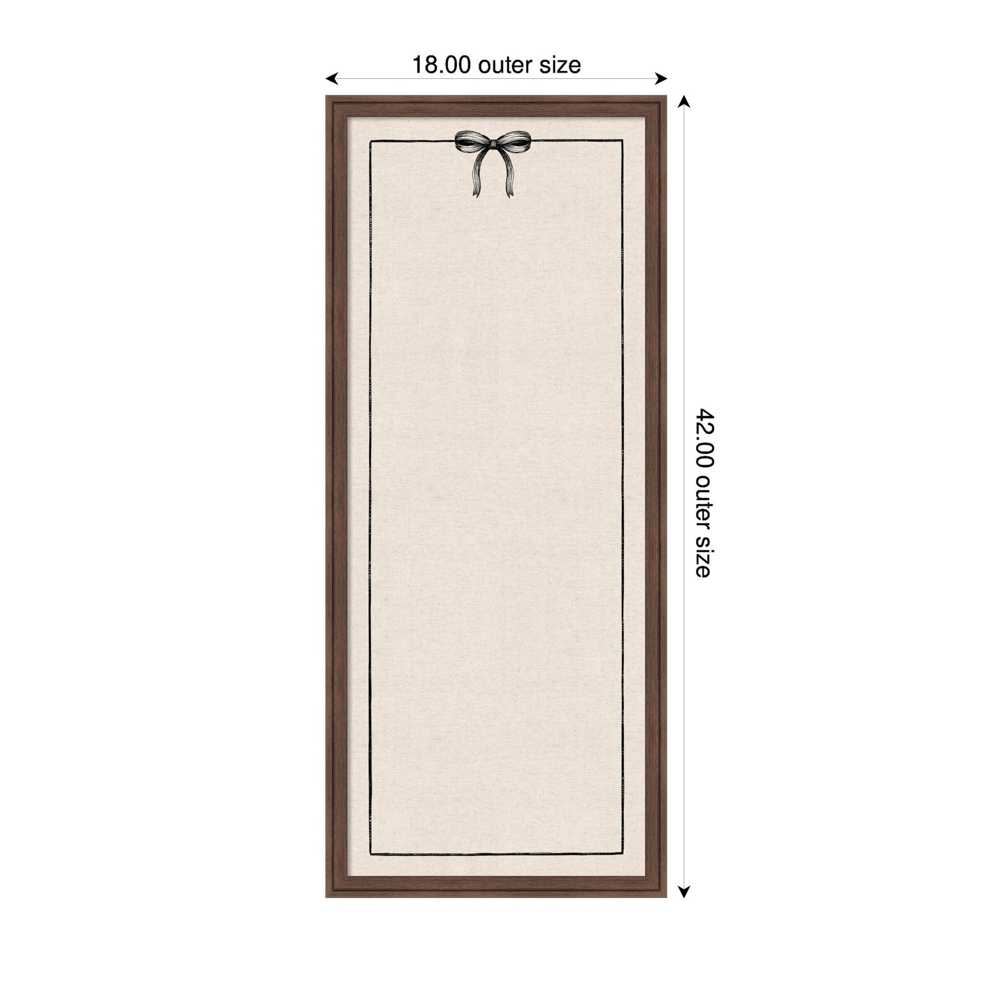 Framed Fabric Pinboard Linen Coquette Black Bow Frame Wall Organization