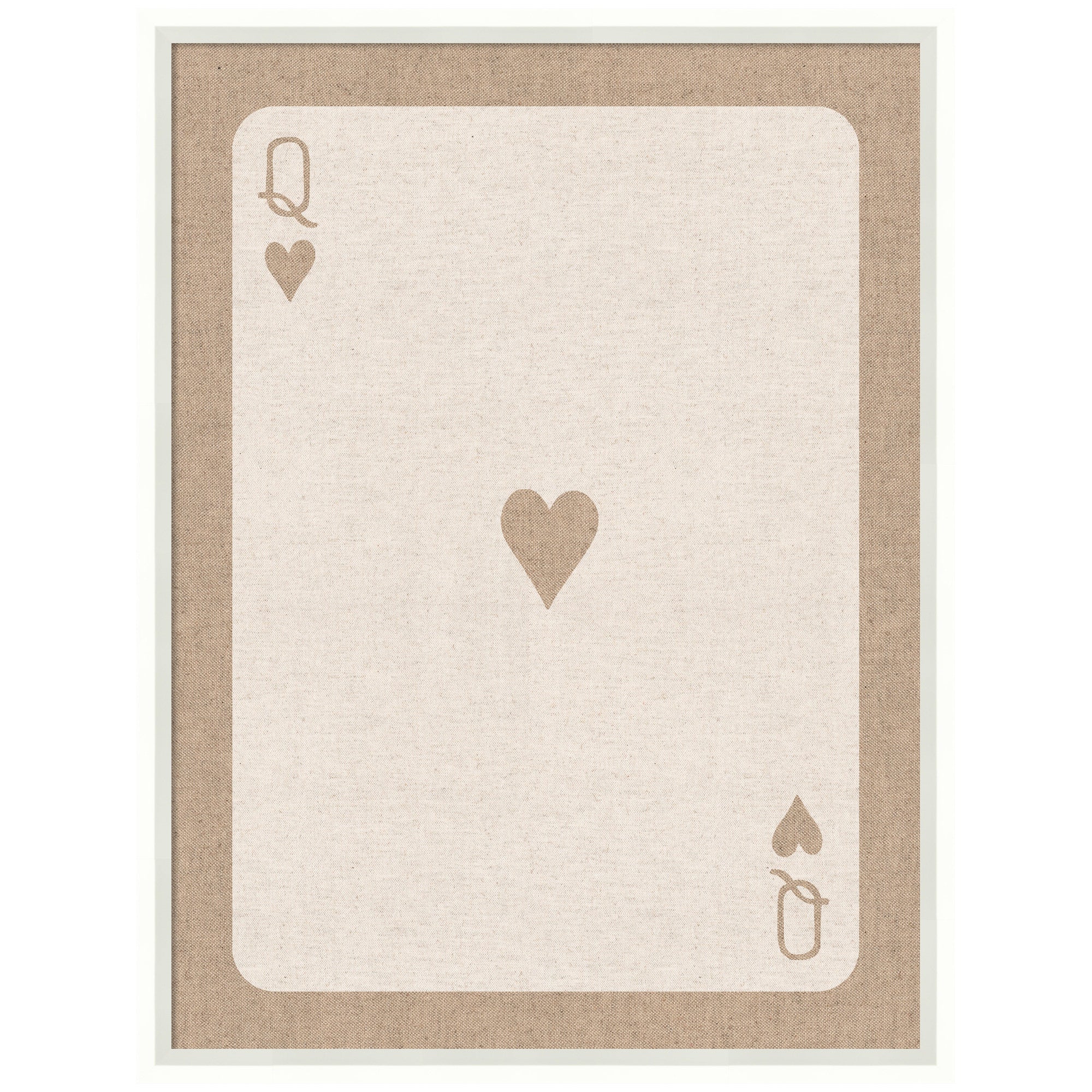 Framed Fabric Pinboard Queen of Hearts Linen Texture Wall Organization