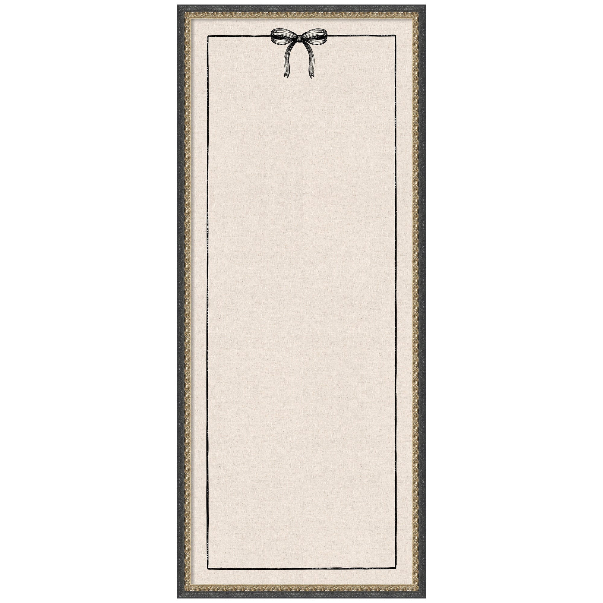 Framed Fabric Pinboard Linen Coquette Black Bow Frame Wall Organization