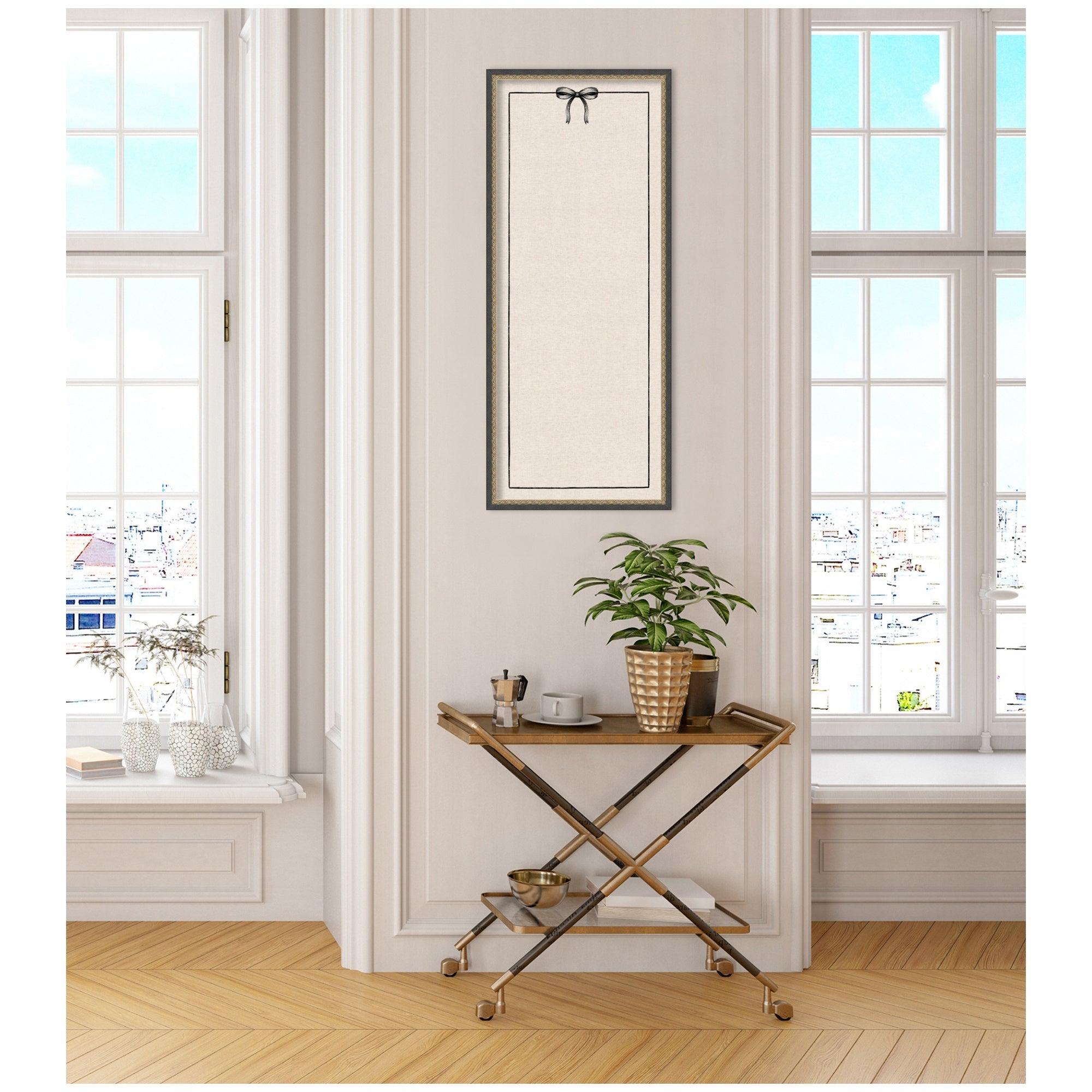 Framed Fabric Pinboard Linen Coquette Black Bow Frame Wall Organization