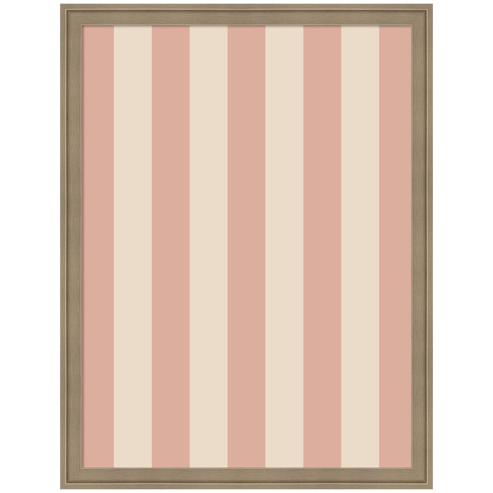 Framed Fabric Pinboard Wide Stripes Pink Wall Organization