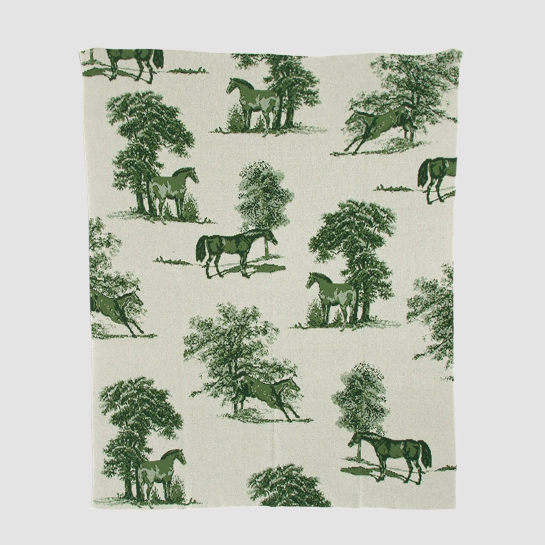 Eco-Friendly Equestrian Toile Throw Blanket - 60" x 50"