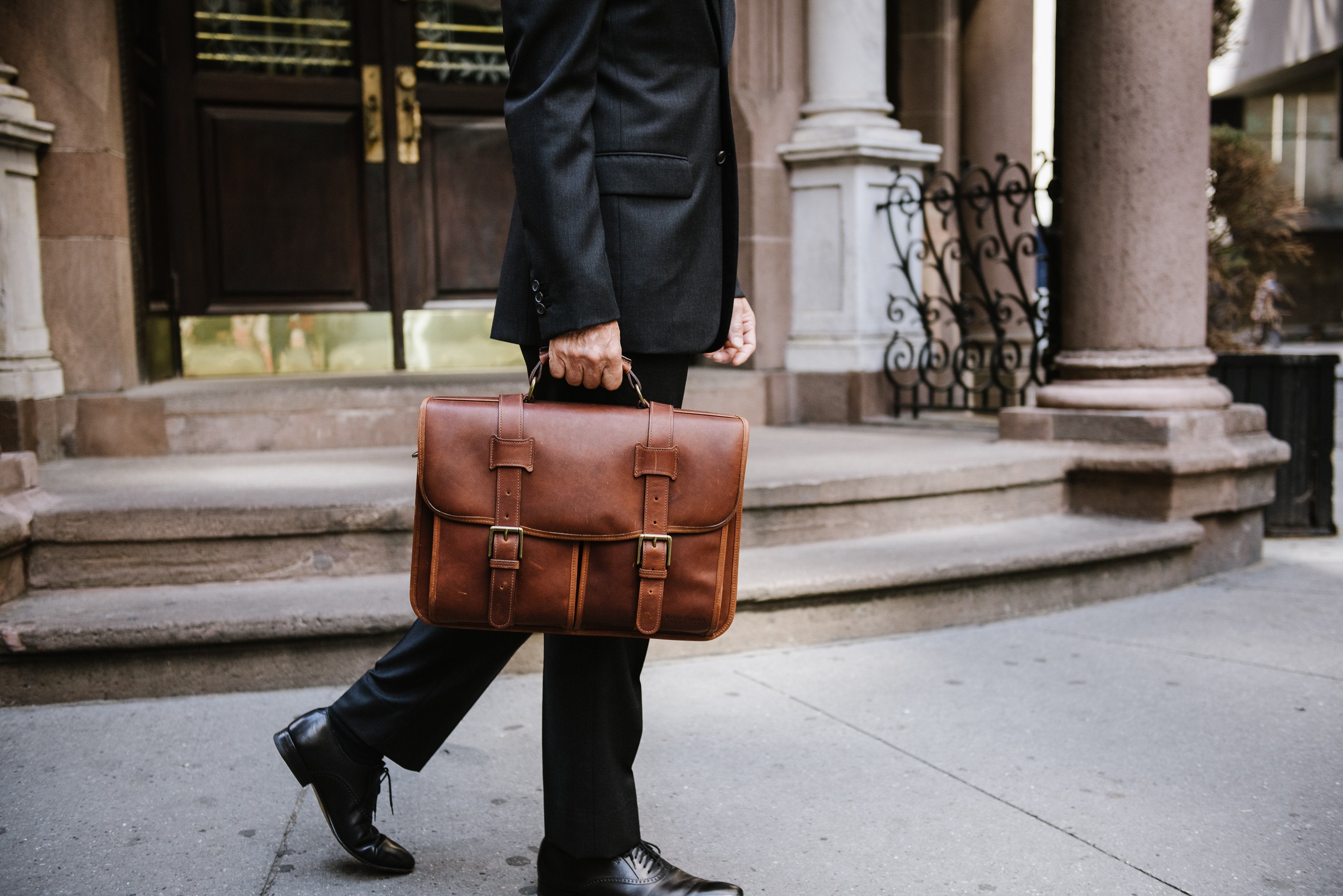 Classic Leather Garfield 15" Laptop Briefcase