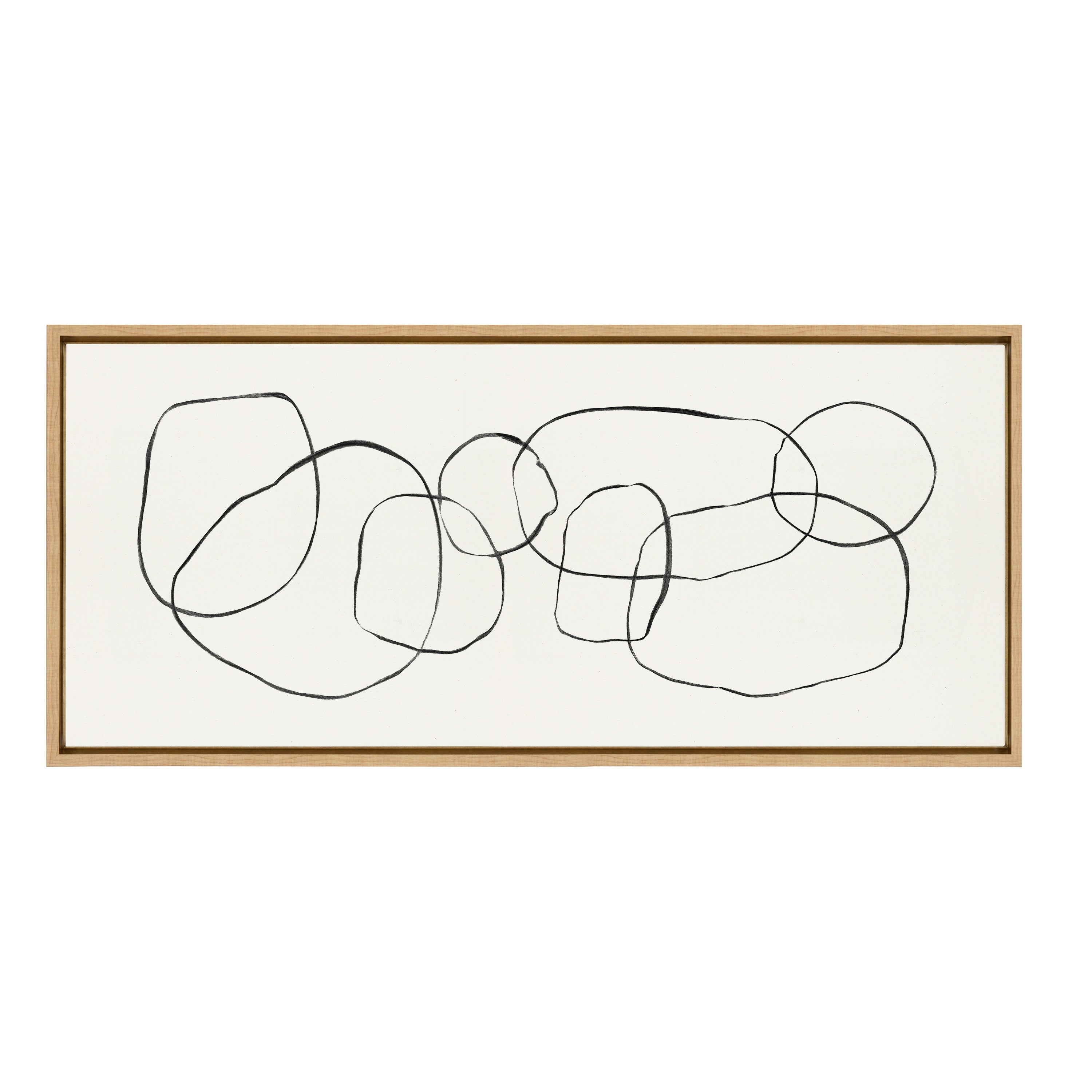 Sylvie Dancing Circles Framed Canvas by Teju Reval of SnazzyHues