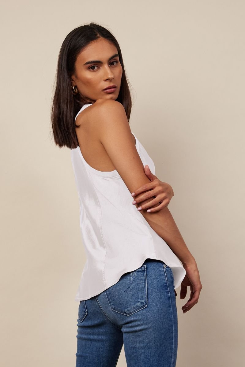 Bridget Silky V-Neck Relaxed Tank Top