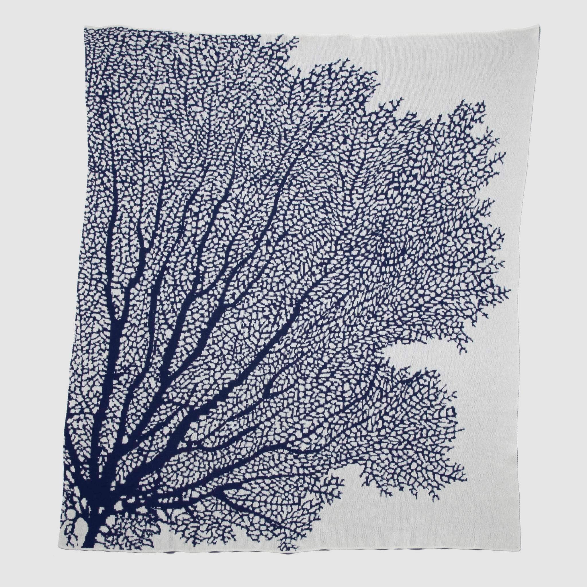 Cotton Sustainable Knit Throw Blanket - Coastal Fan Coral