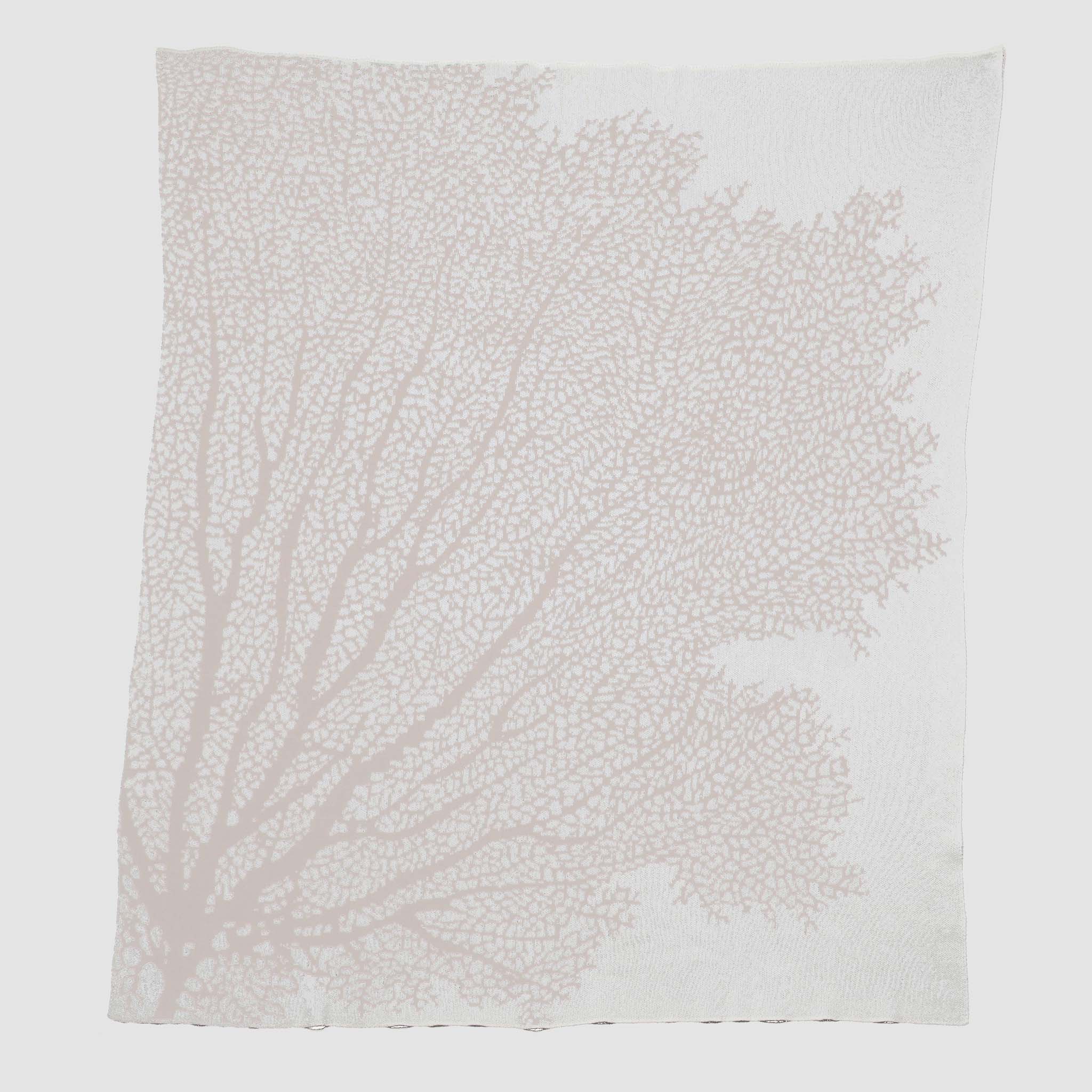 Cotton Sustainable Knit Throw Blanket - Coastal Fan Coral