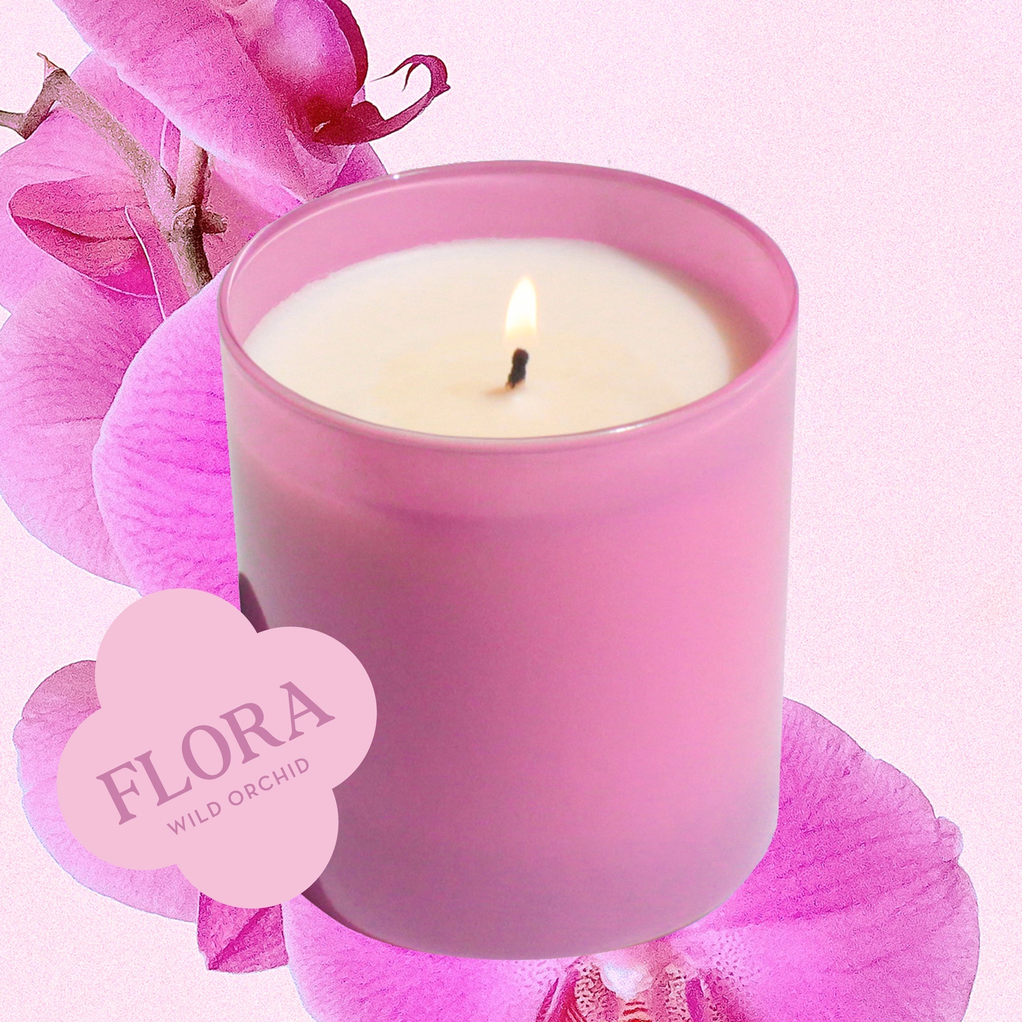 Flora 9 oz. Hue Soy Candle - Wild Orchid