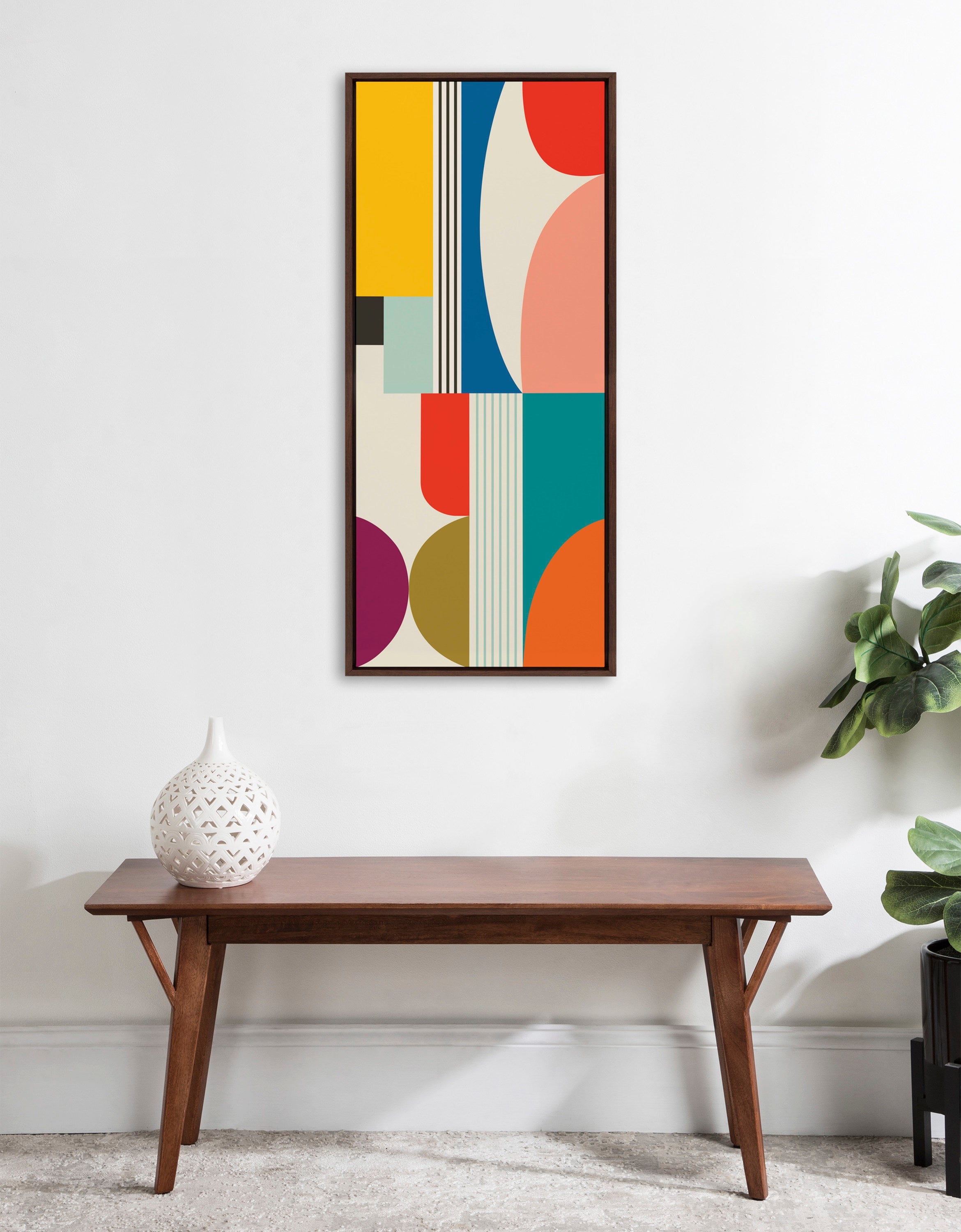 Sylvie Mid Century Modern Pattern Framed Canvas by Rachel Lee of My Dream Wall