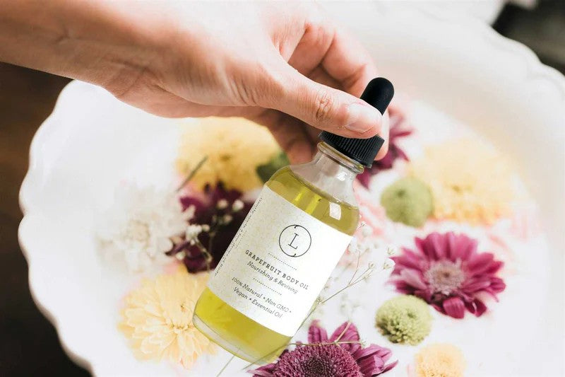Moisturizing Grapefruit Body Oil and Body Scrub Set