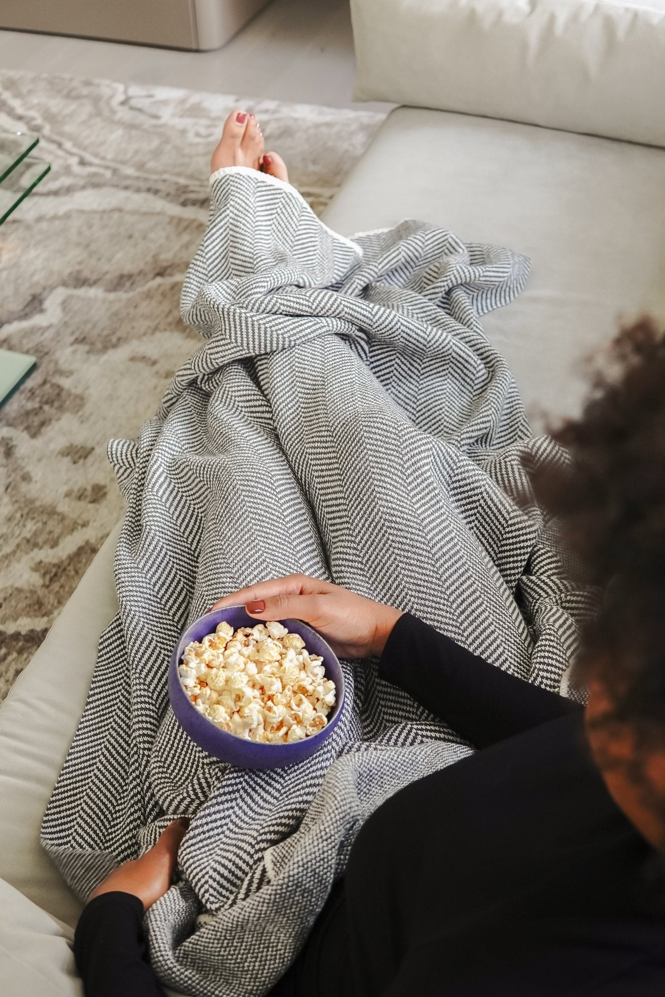 Eco-Friendly Herringbone Throw Blanket - 60" x 50"