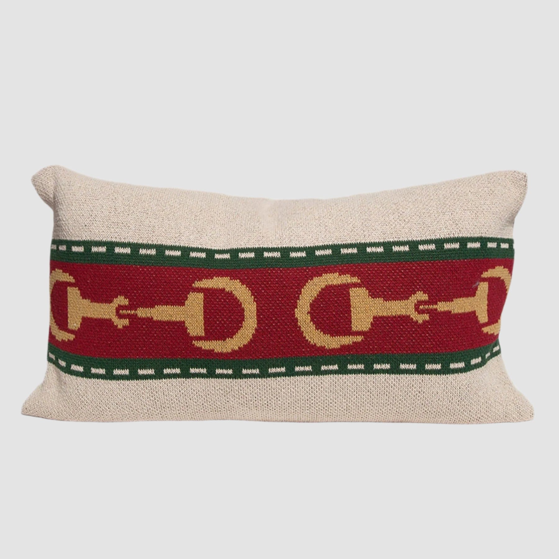 Sustainable Knit Pillow - Horse Bit Stripe Equestrian