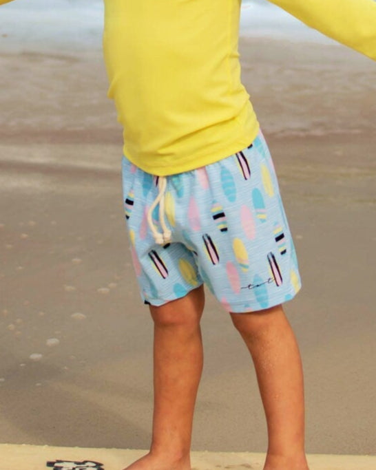 Boys Surf's Up UPF 50+ Lined Swim Trunks