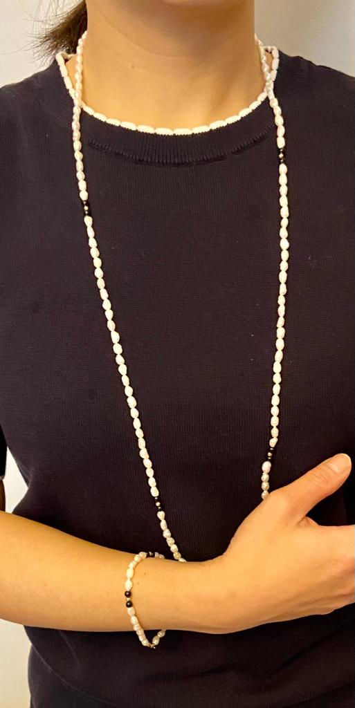 Endless Pearls Necklace & Bracelet Set