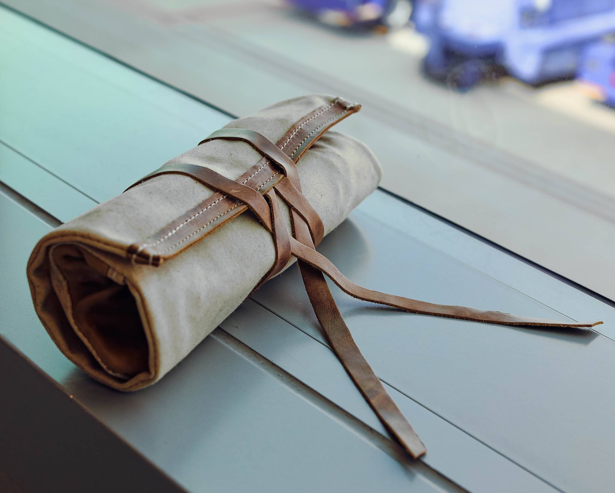 Leather and Canvas Tech Roll All For American