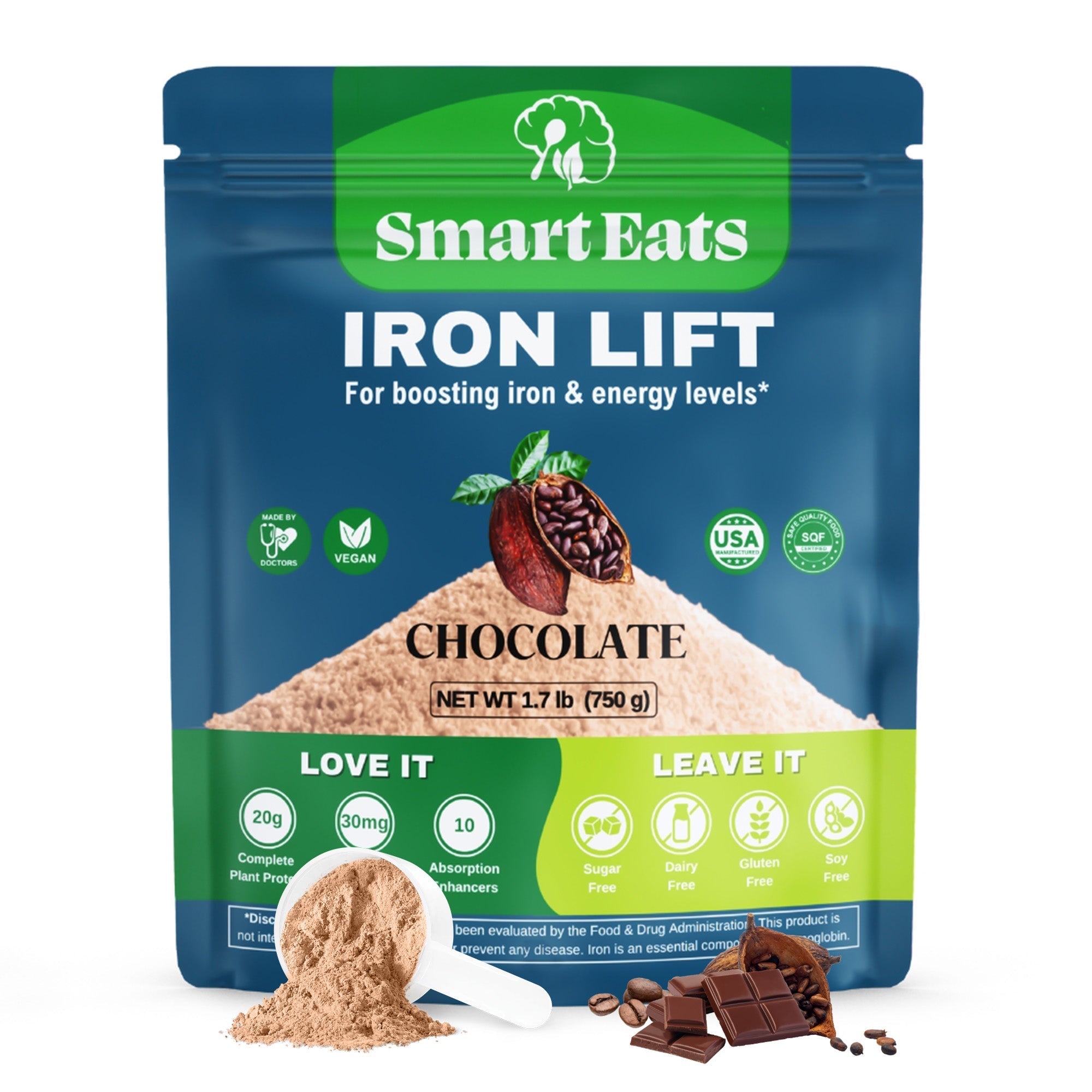 Iron Lift Protein Powder Drink Mix - 30 Servings, Chocolate