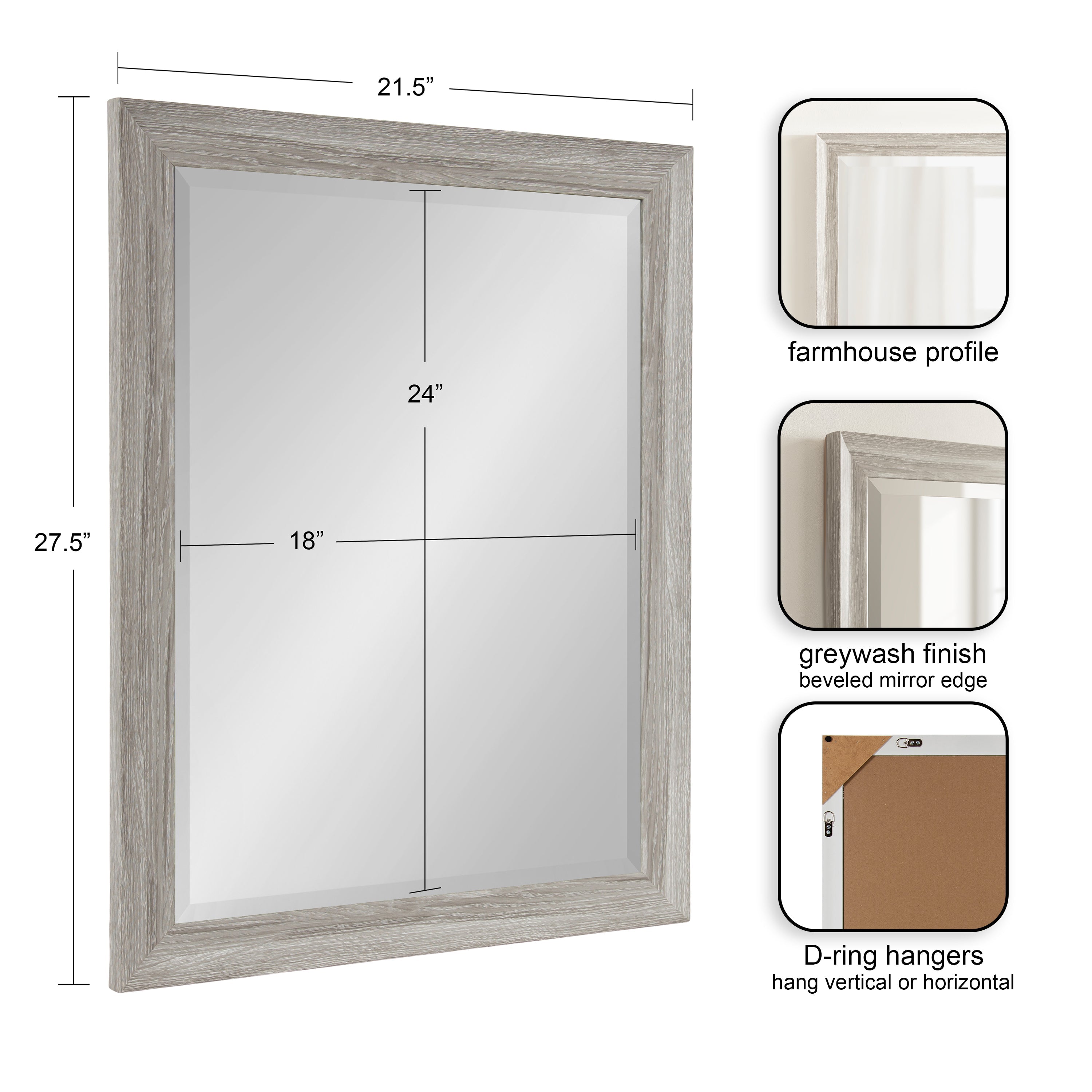 Dalphia Rectangle Bathroom Wall Mirror