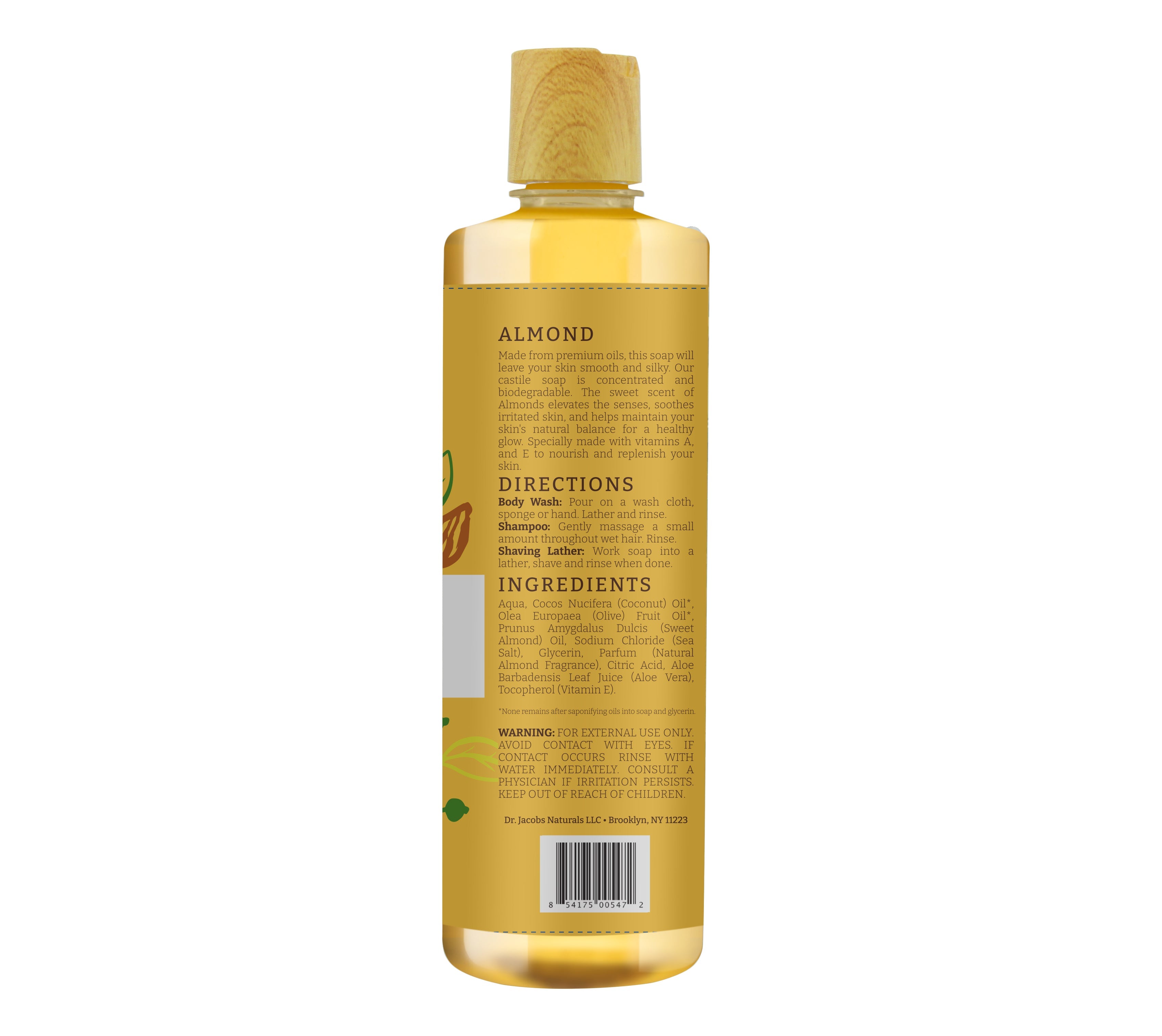 Almond Castile Soap Body Wash - 32 oz