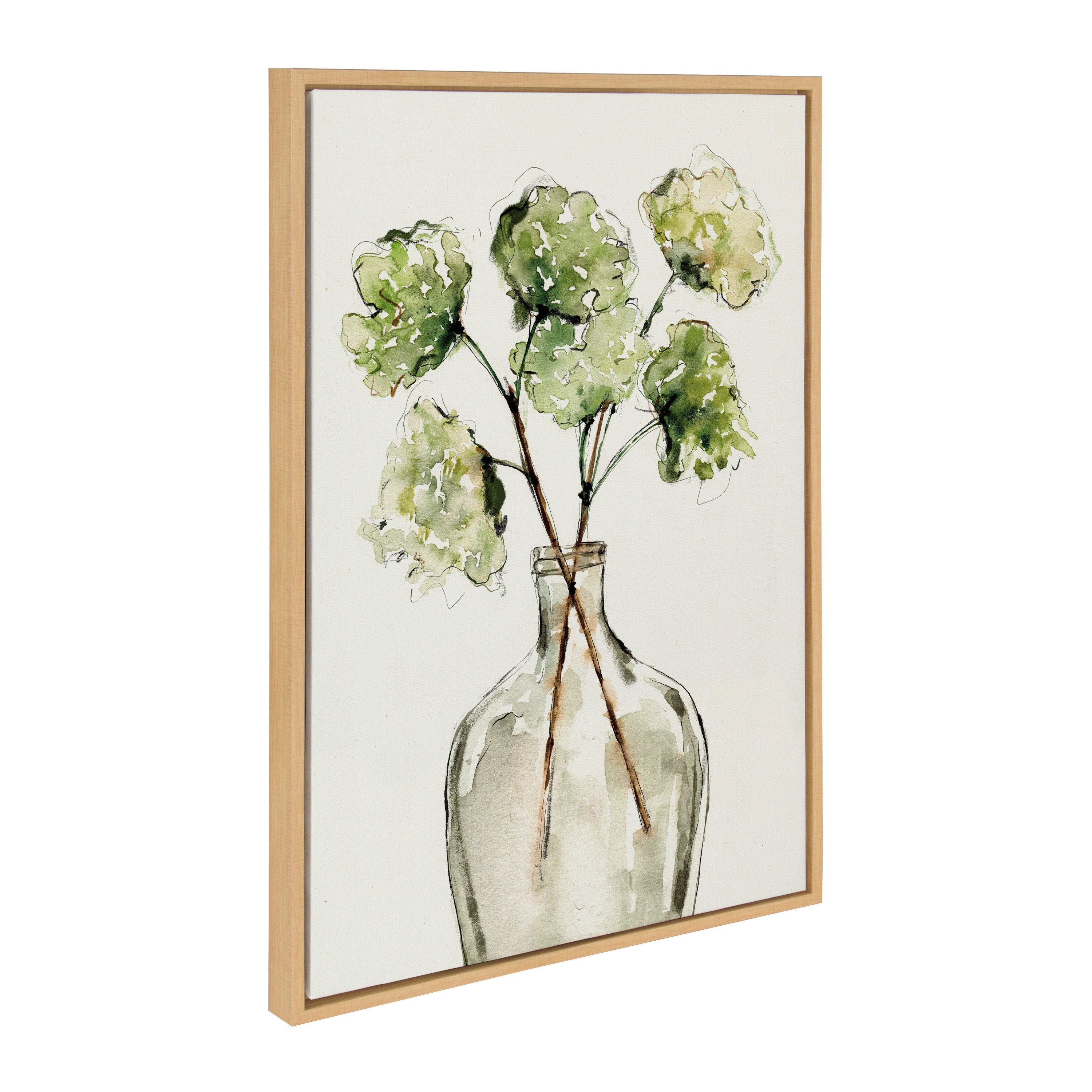 Sylvie Greenery Vase Framed Canvas by Sara Berrenson