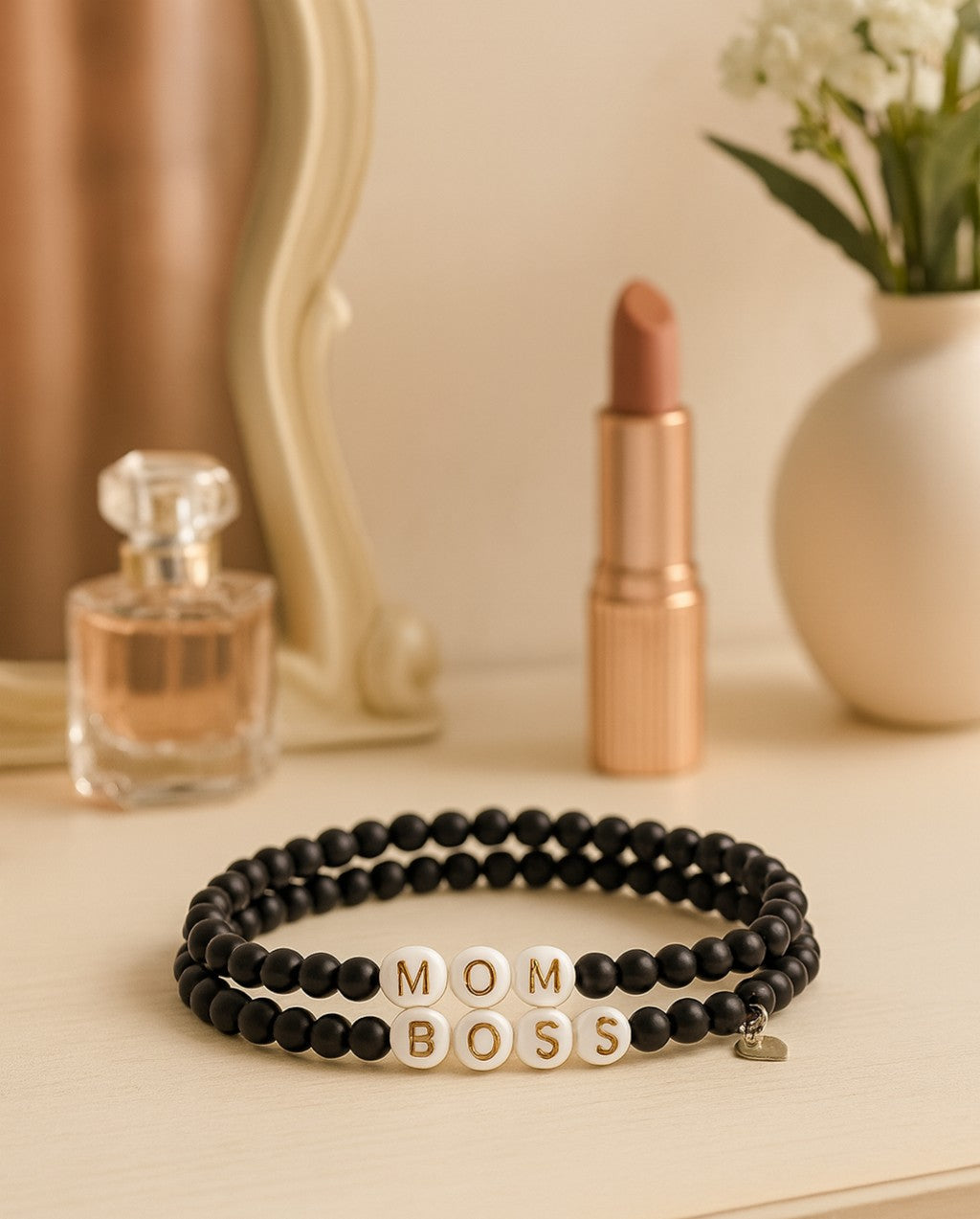 Mom Boss Wife Bracelet Set – Black Onyx Gemstone, Sterling Silver