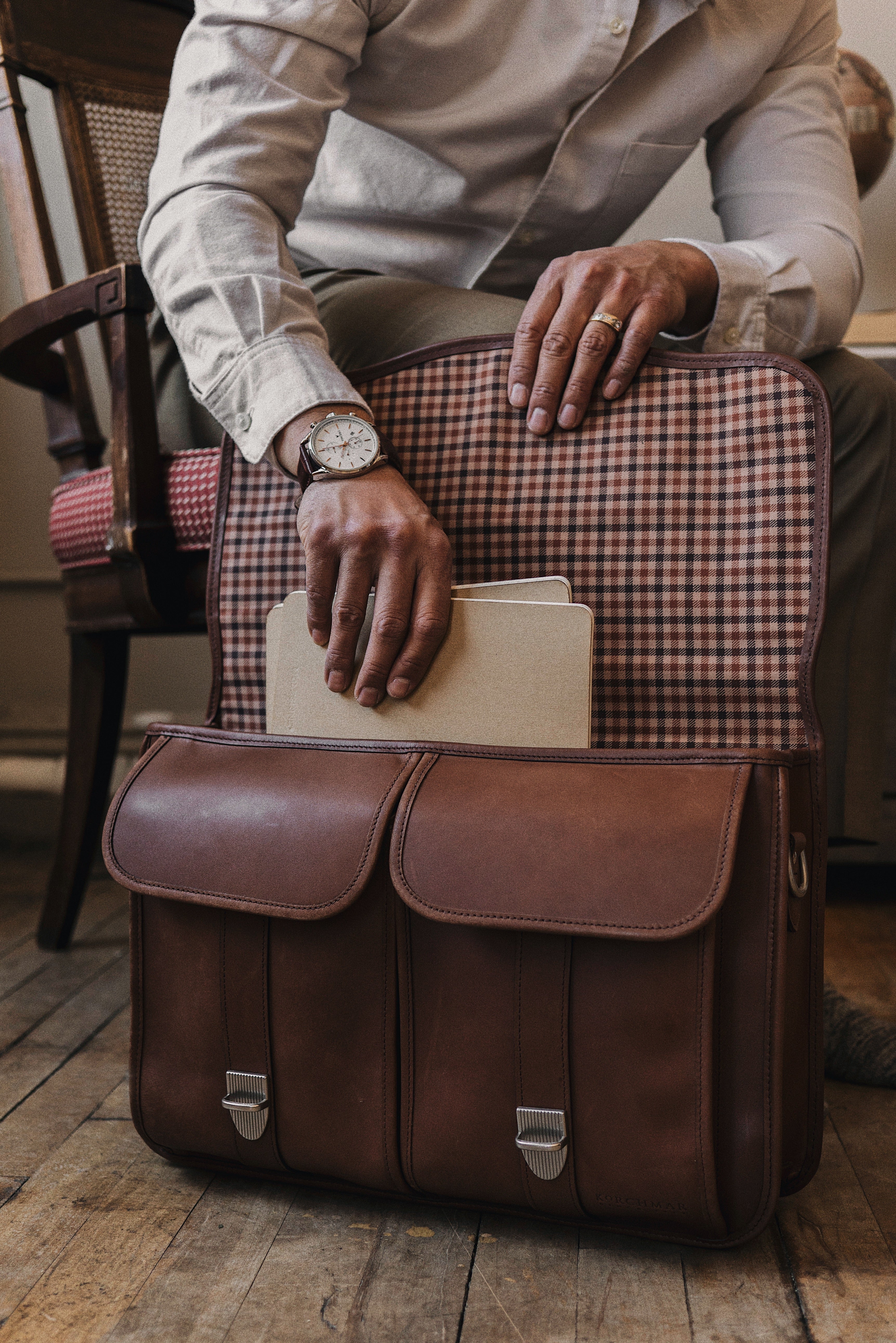 Classic Leather Garfield 15" Laptop Briefcase