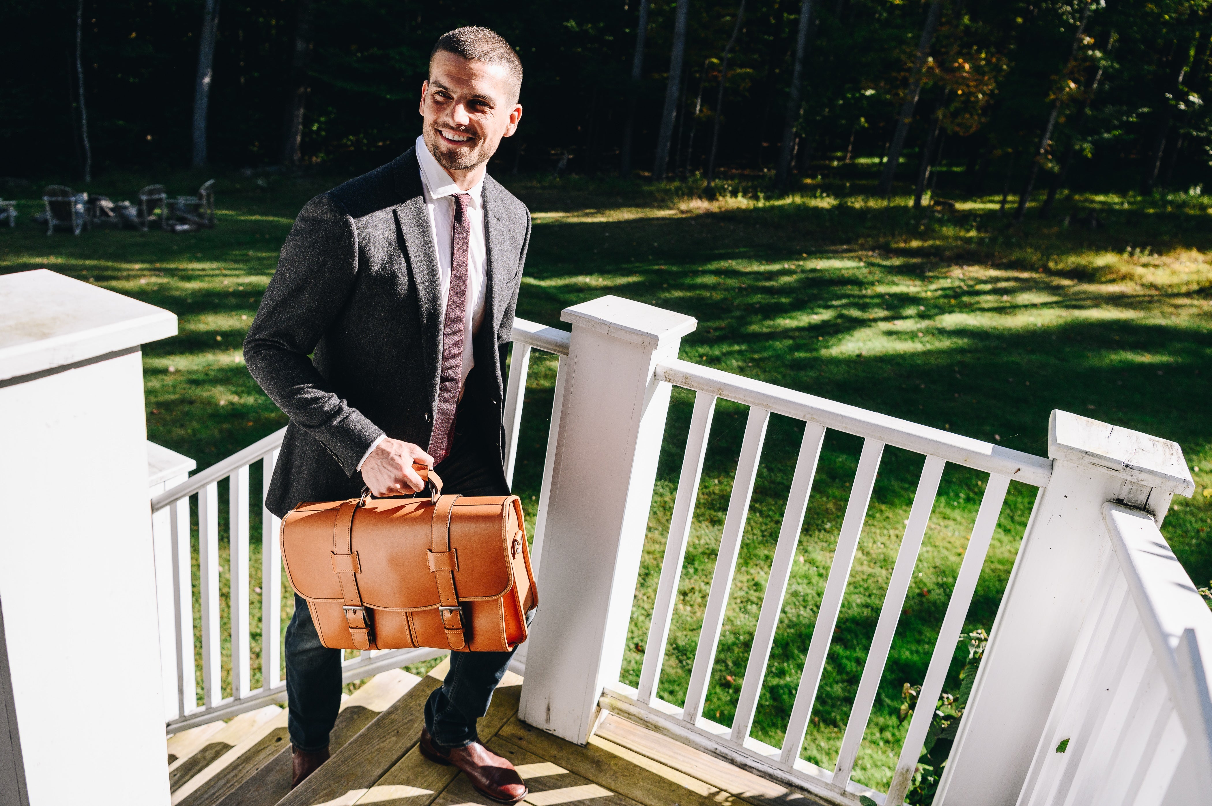 Classic Leather Garfield 15" Laptop Briefcase