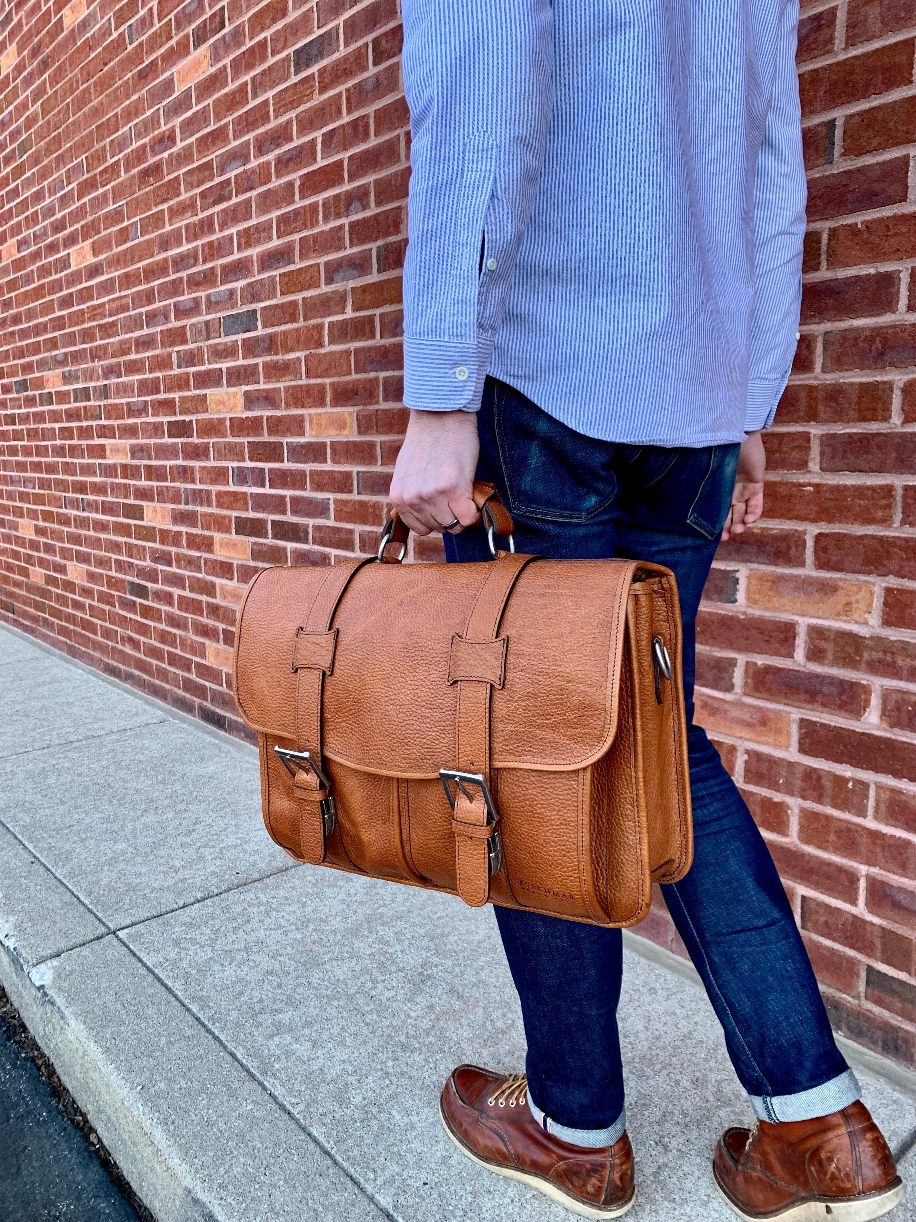 Classic Leather Garfield 15" Laptop Briefcase