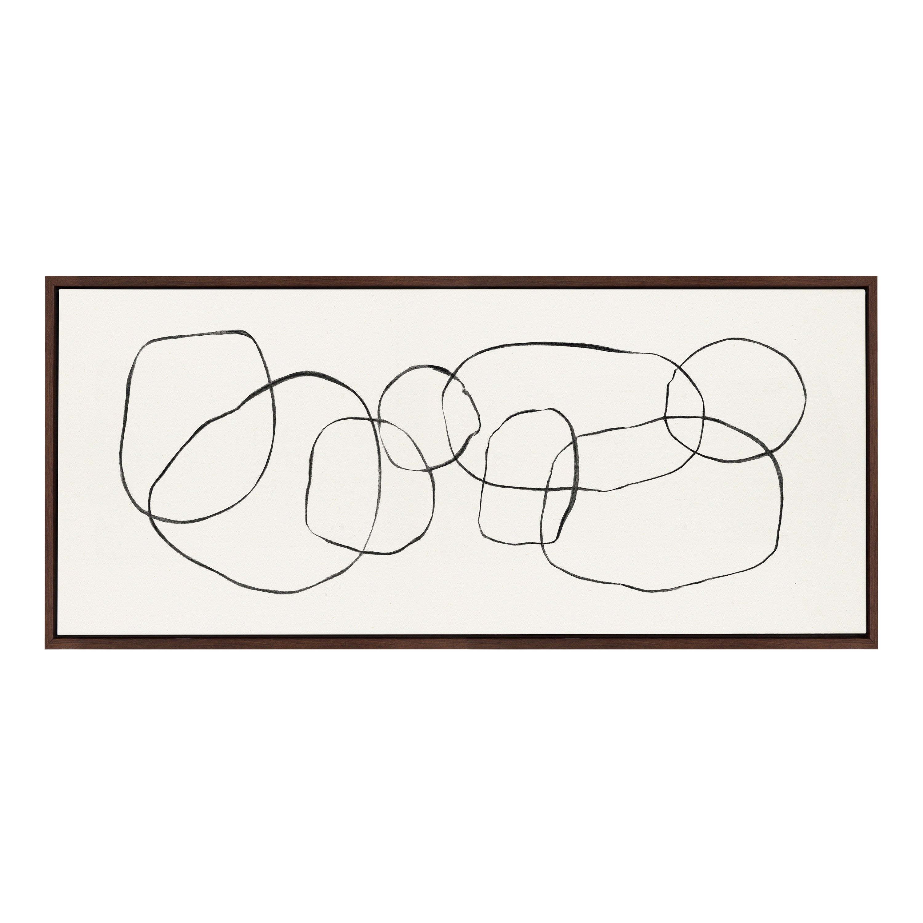 Sylvie Dancing Circles Framed Canvas by Teju Reval of SnazzyHues