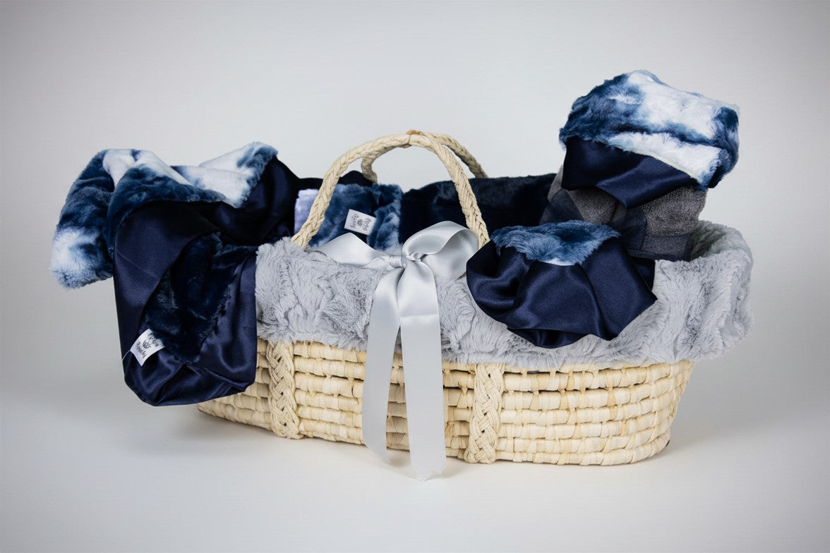 Navy Tie Dye Royale Moses Gift Set