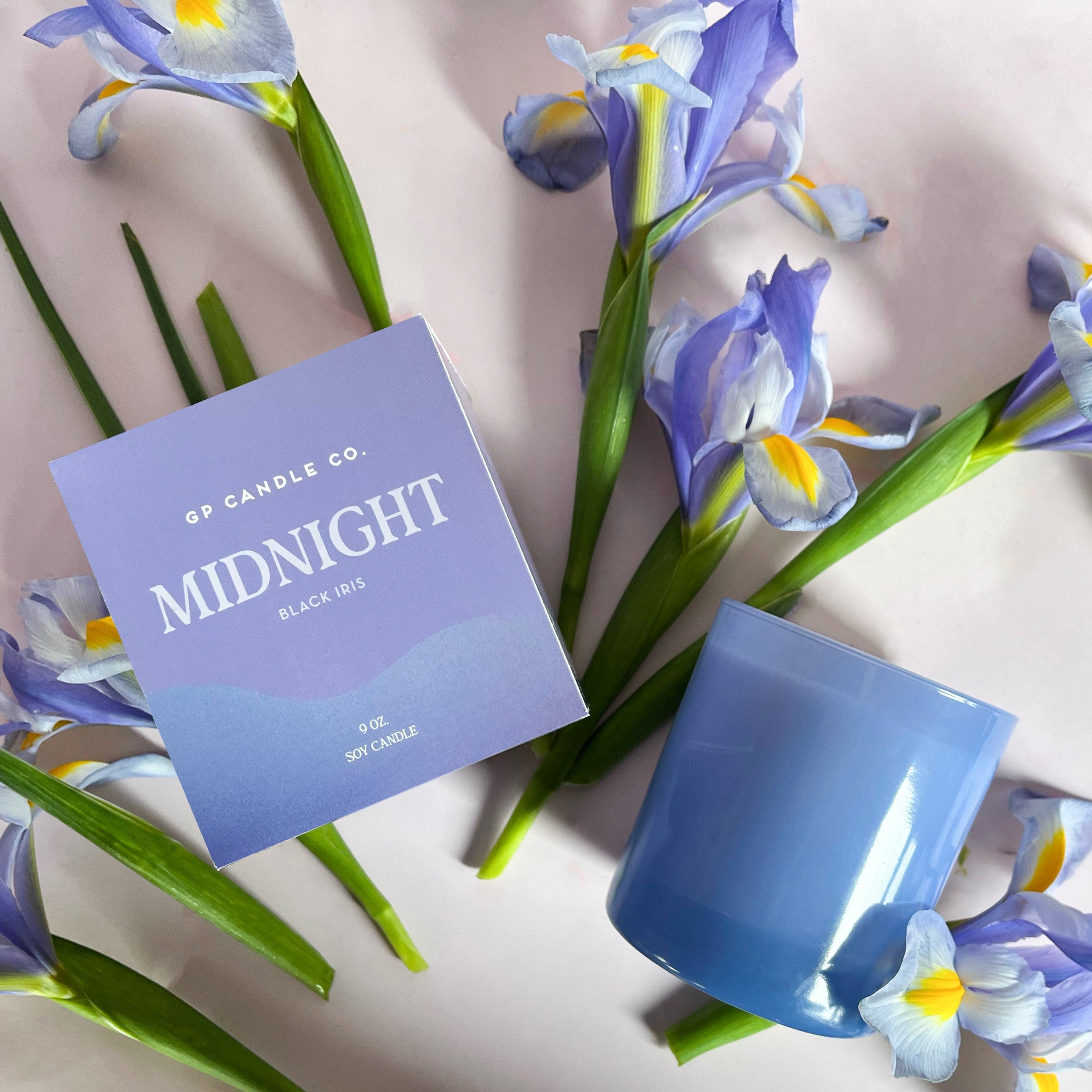 Midnight 9 oz. Hue Soy Candle - Black Iris