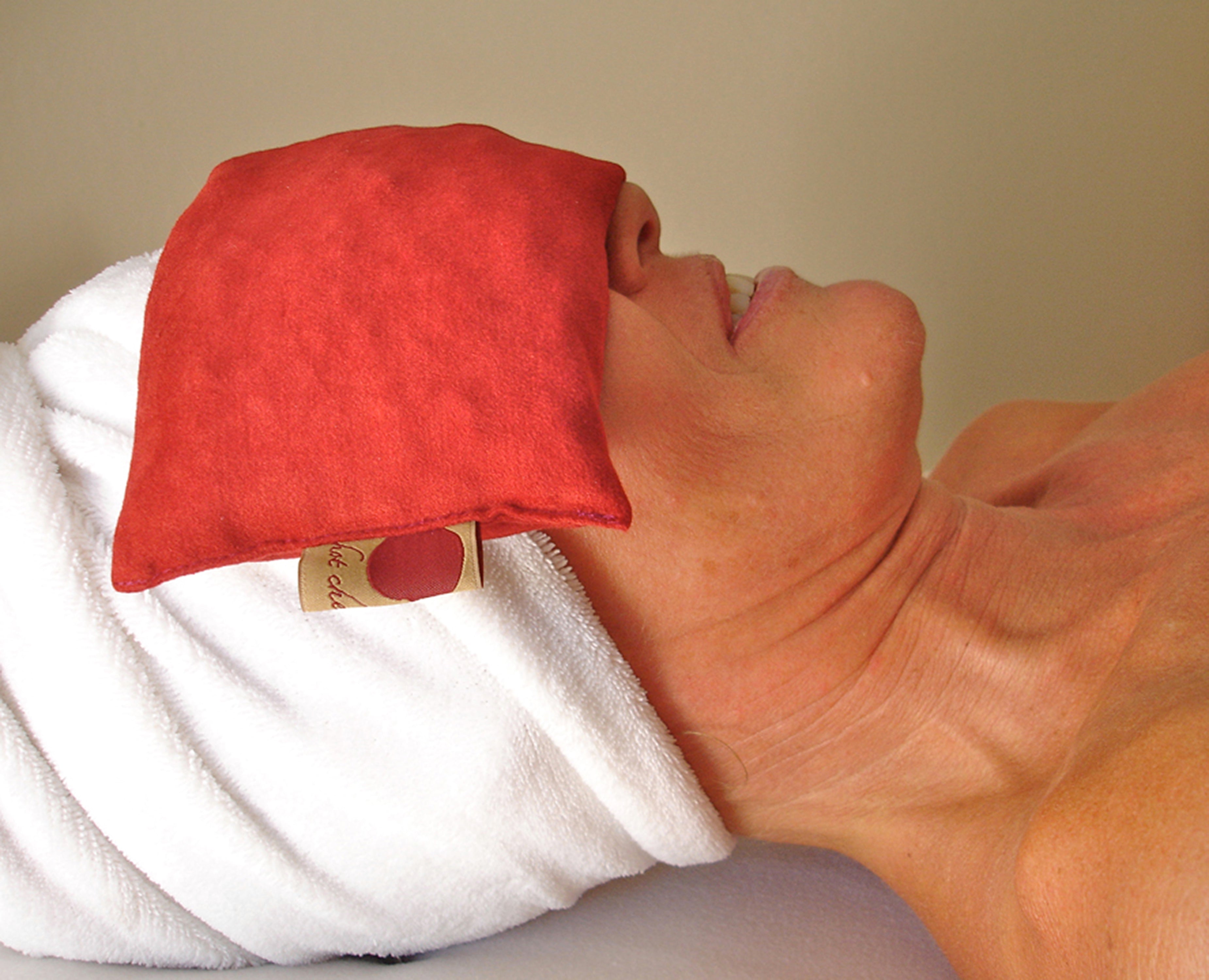 Hot Cherry Eye Pillow - Plush Red Ultra-Suede