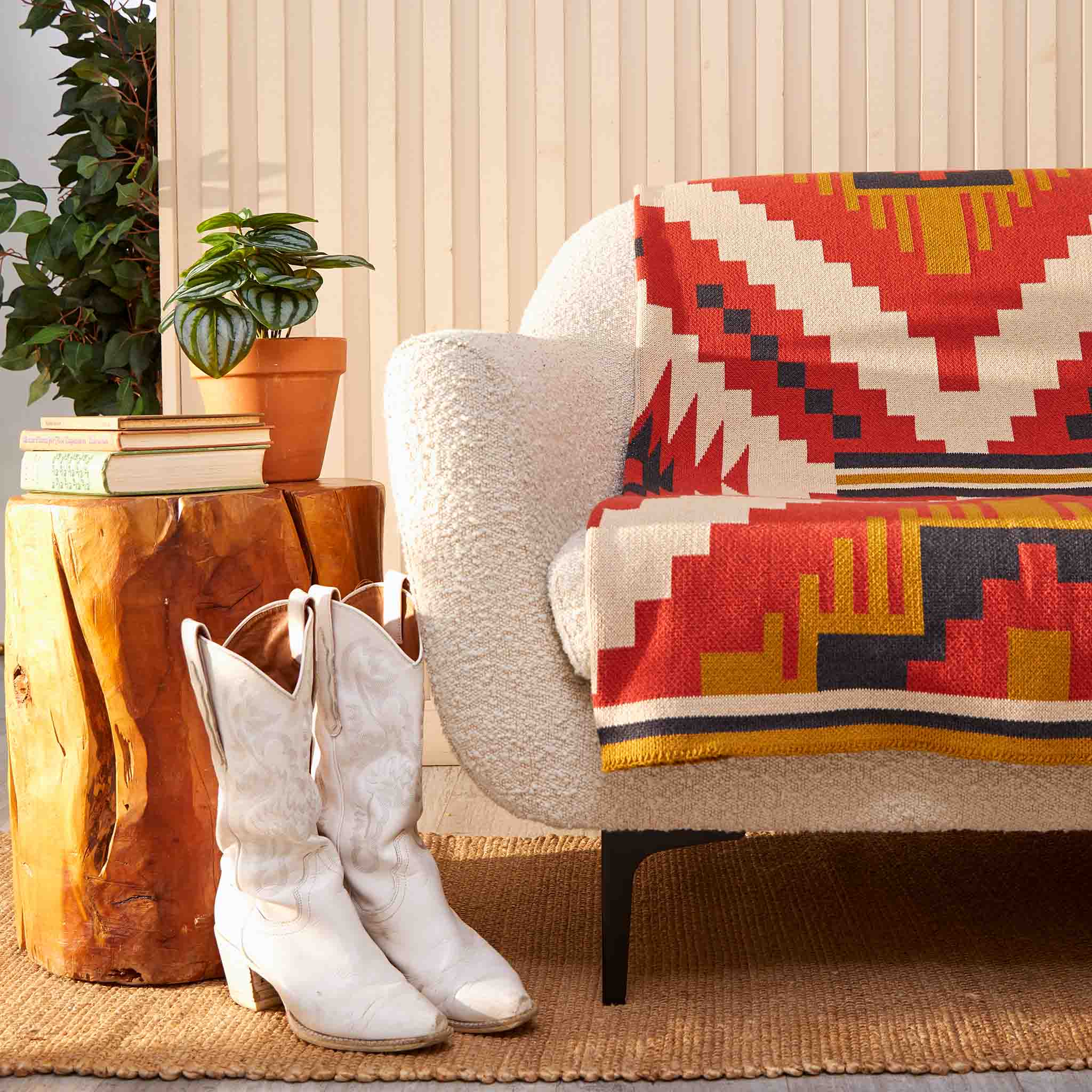 Cotton Sustainable Knit Throw Blanket - New Horizon