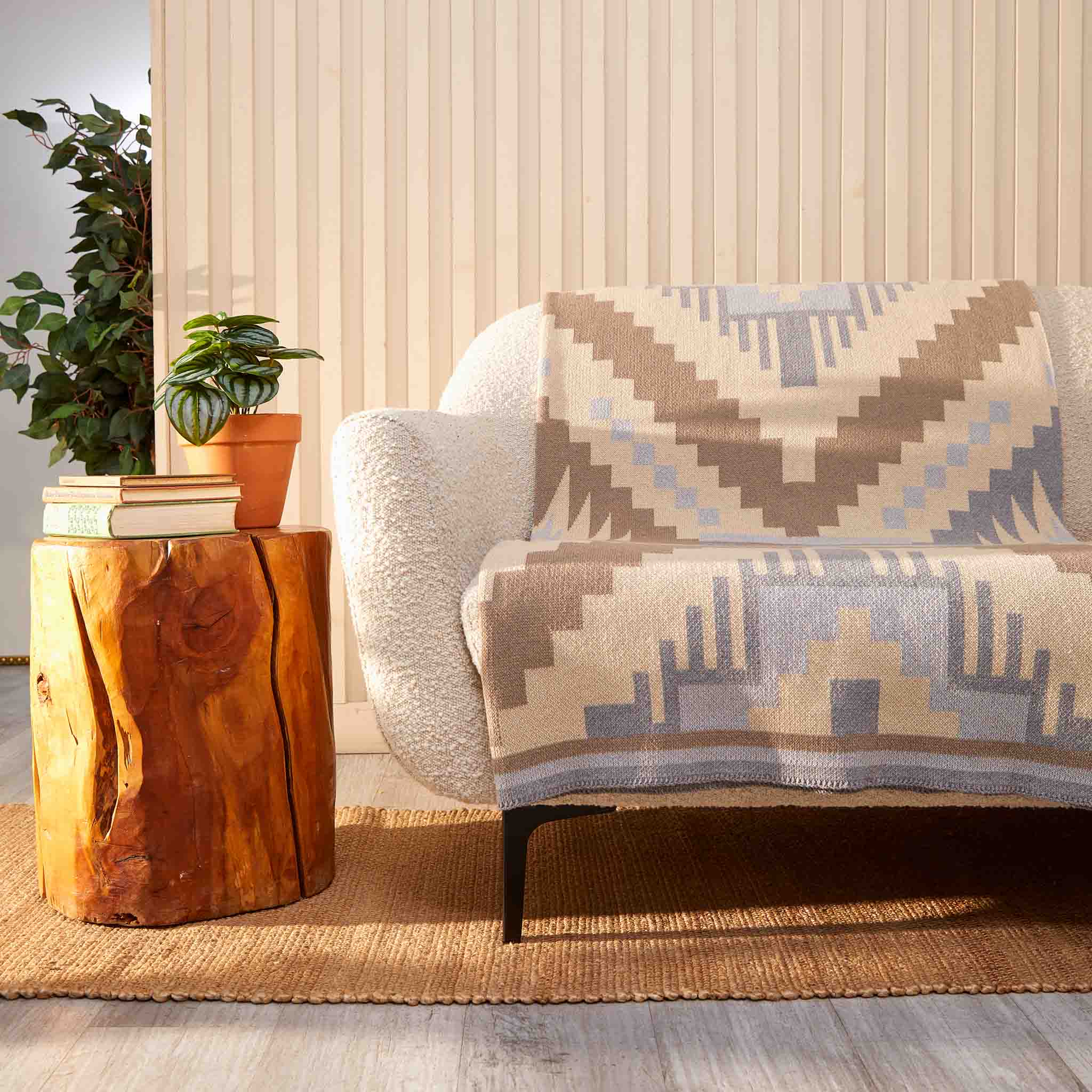 Cotton Sustainable Knit Throw Blanket - New Horizon