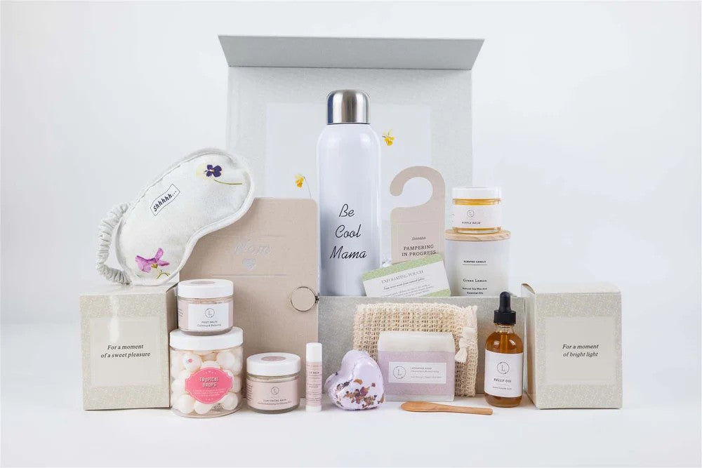 Pampering Natural Skincare Gift Set for New Mom - Relaxing