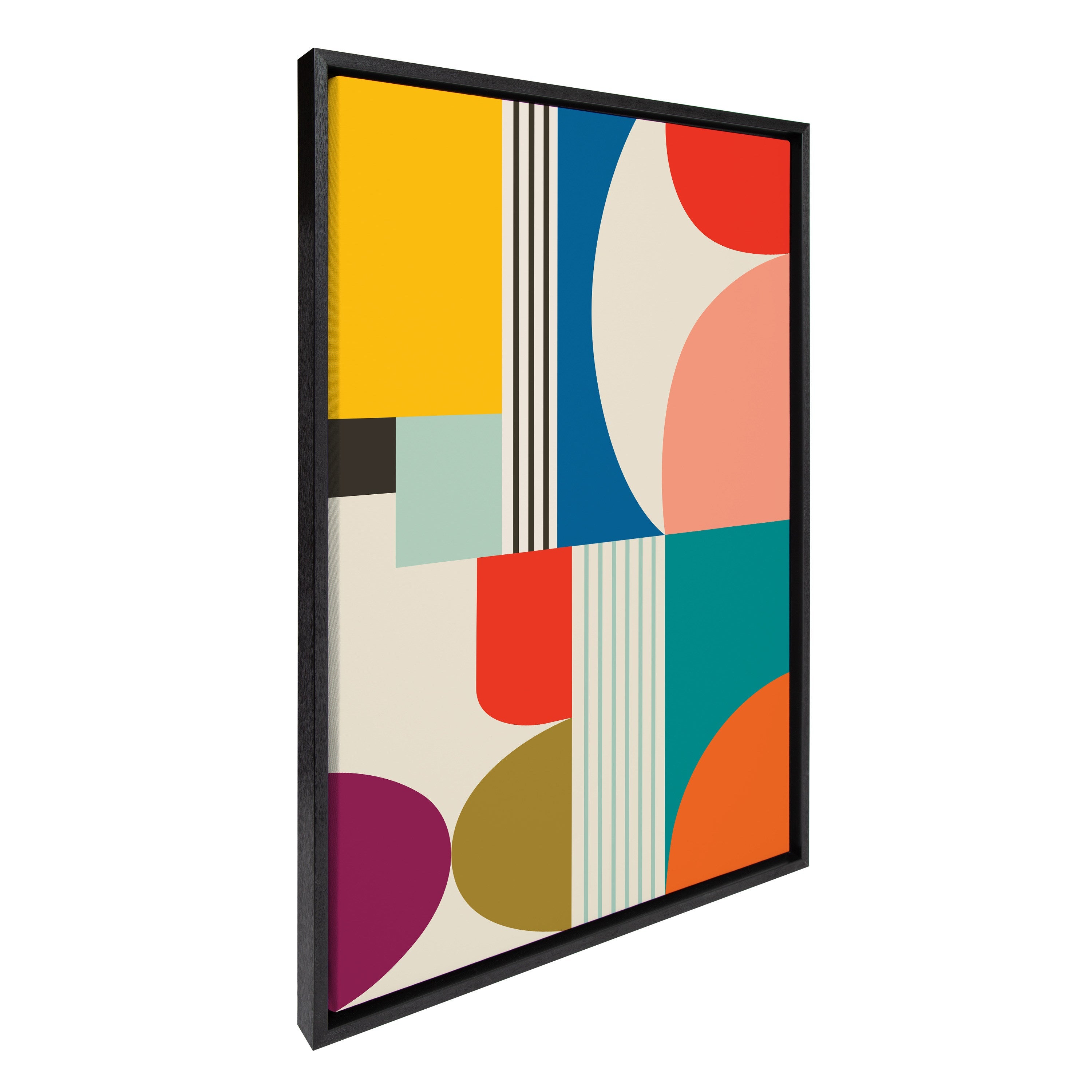 Sylvie Mid Century Modern Pattern Framed Canvas by Rachel Lee of My Dream Wall