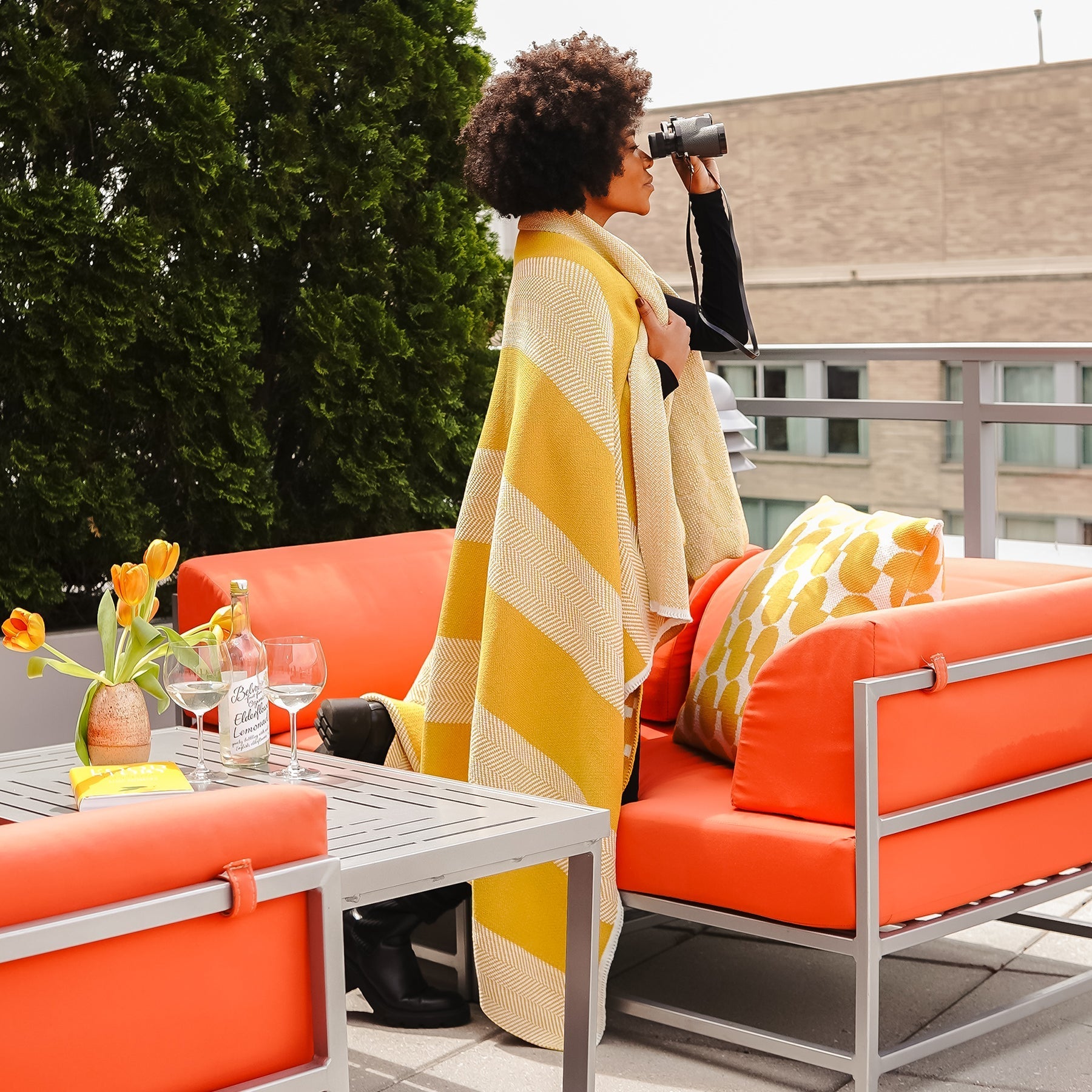 Eco-Friendly Rugged Poly Herringbone Stripe Throw Blanket - 48" x 60"