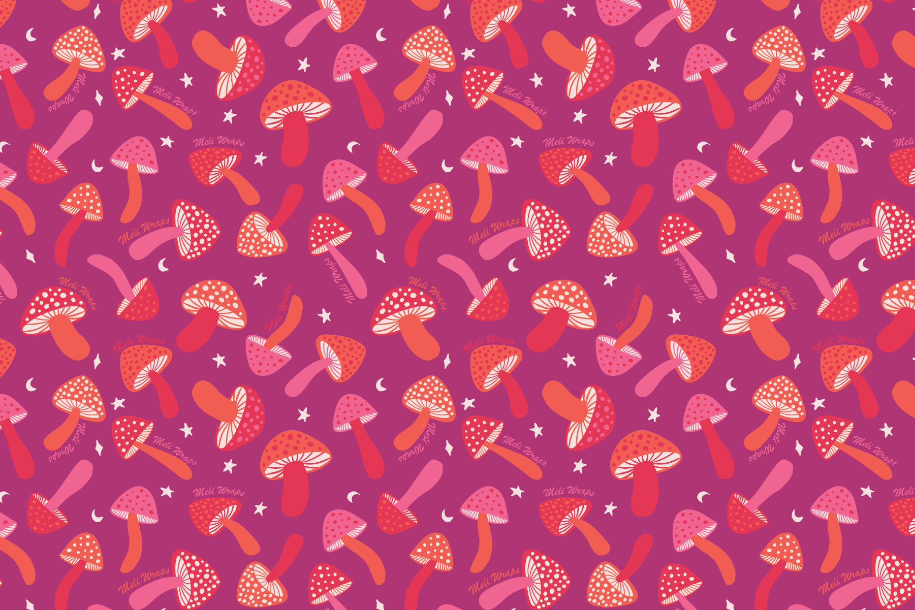 Set of 3 Beeswax Wraps - Mushroom Print