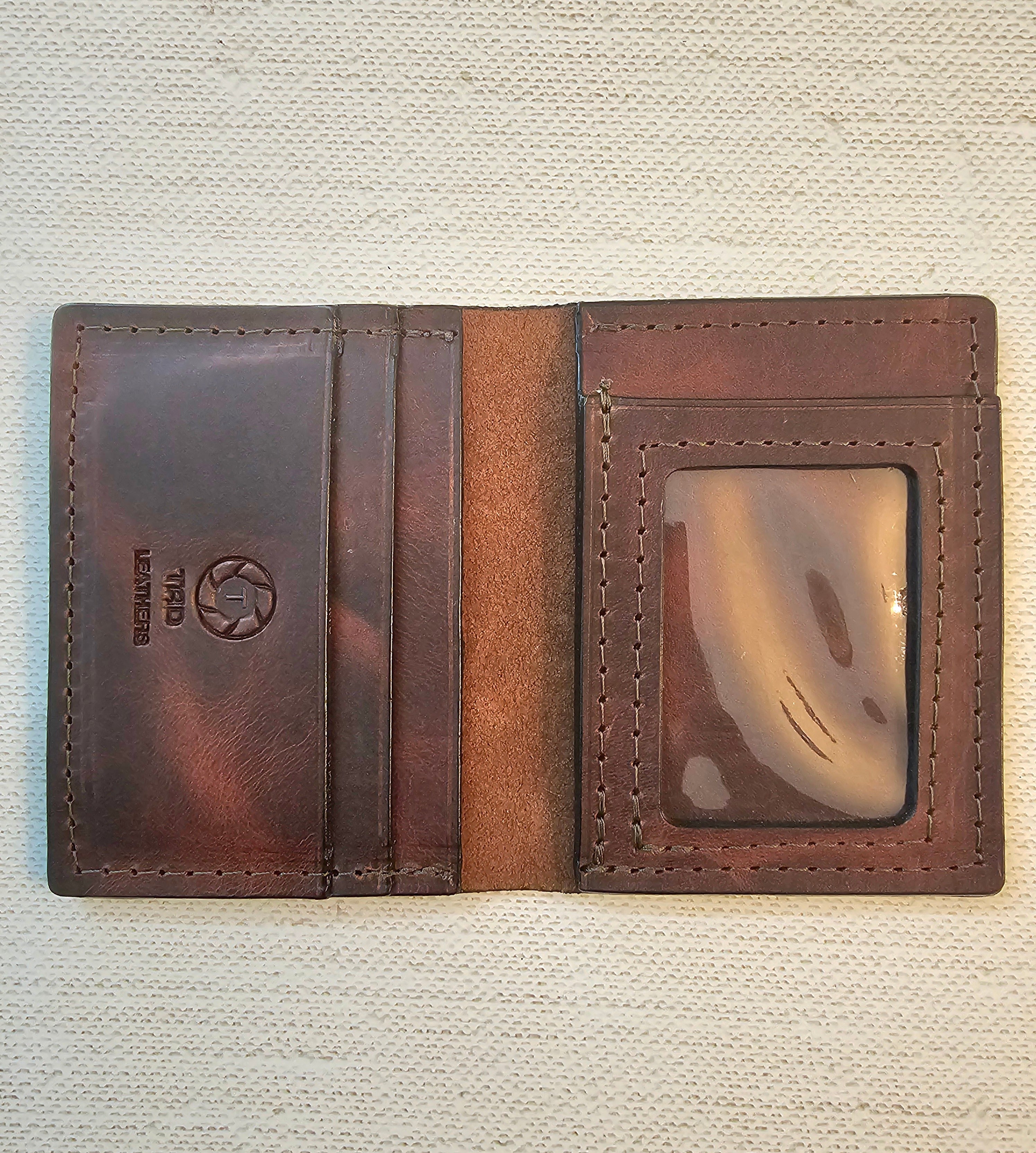 Leather ID & Card Wallet - Volcano Brown