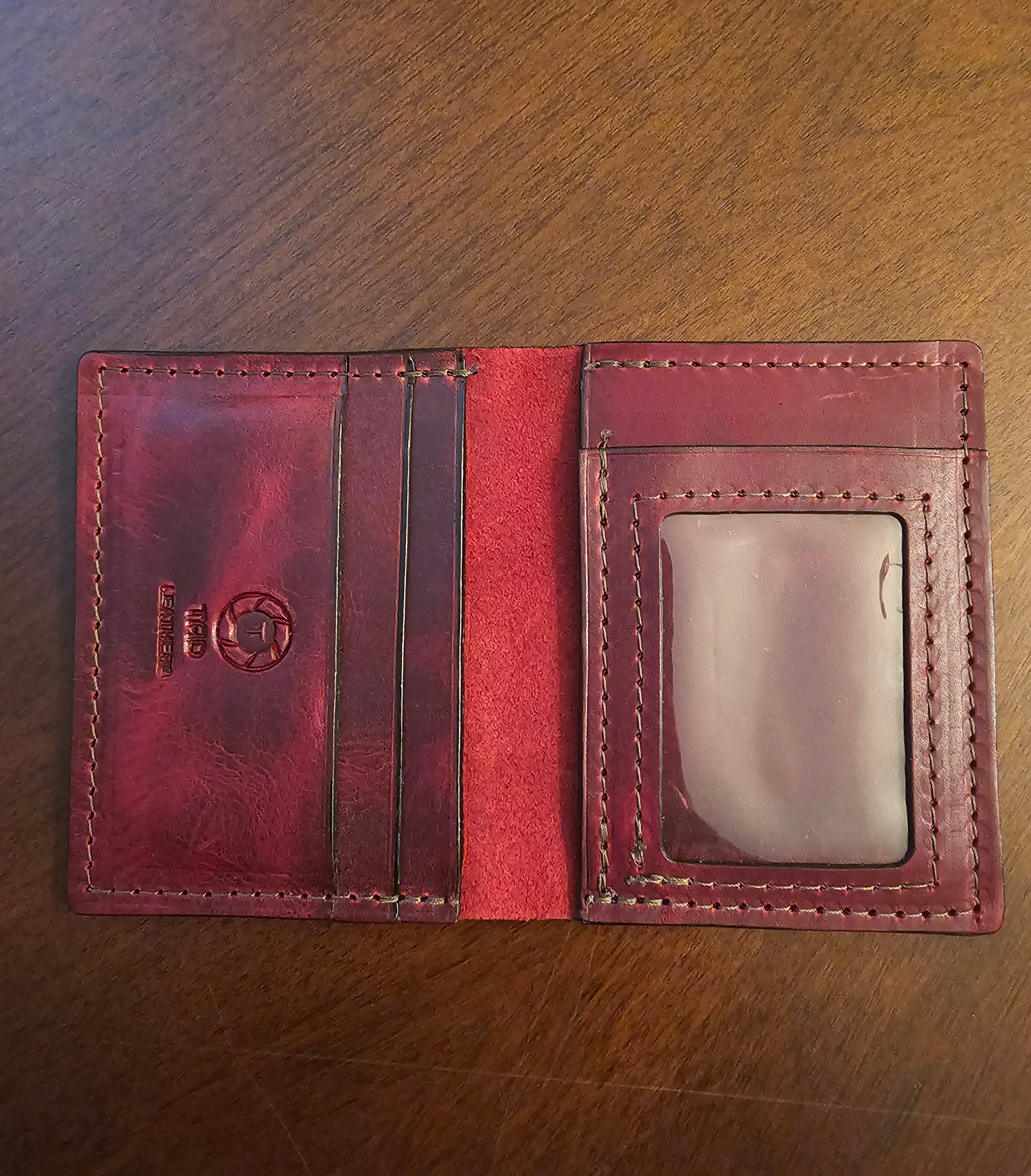 Leather ID & Card Wallet - Crimson Bourbon Reserve